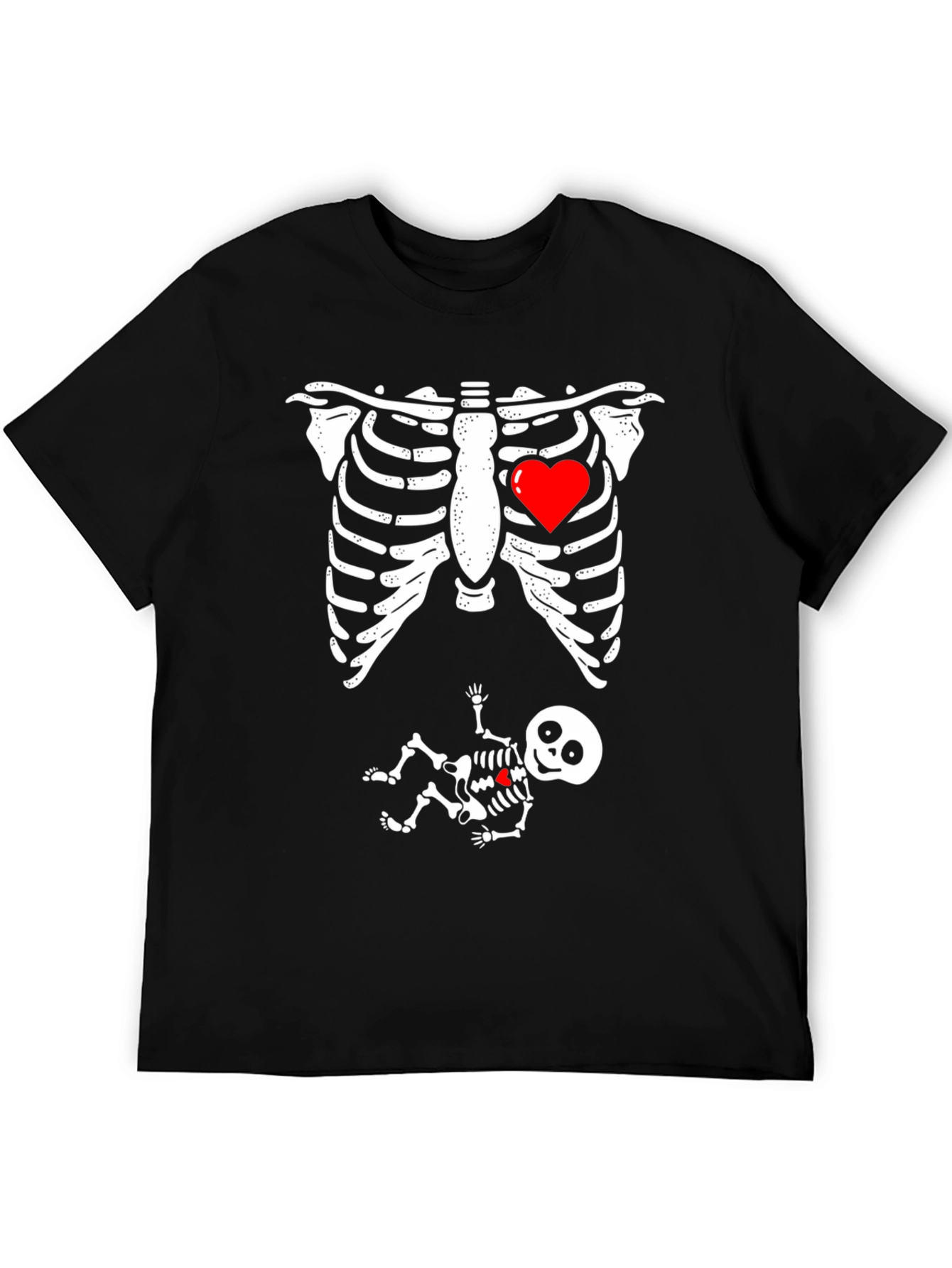 Skeleton Baby Bump T-Shirt Funny Halloween Pregnancy Tee