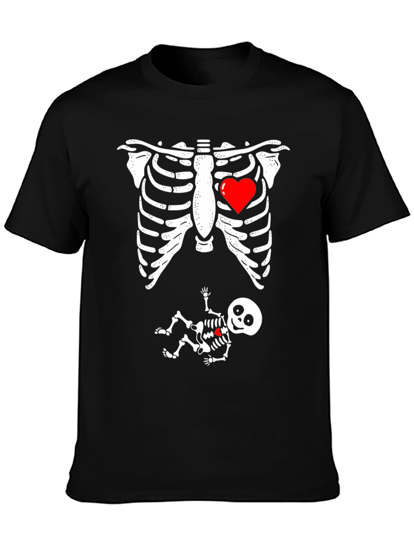 Skeleton Baby Bump T-Shirt Funny Halloween Pregnancy Tee