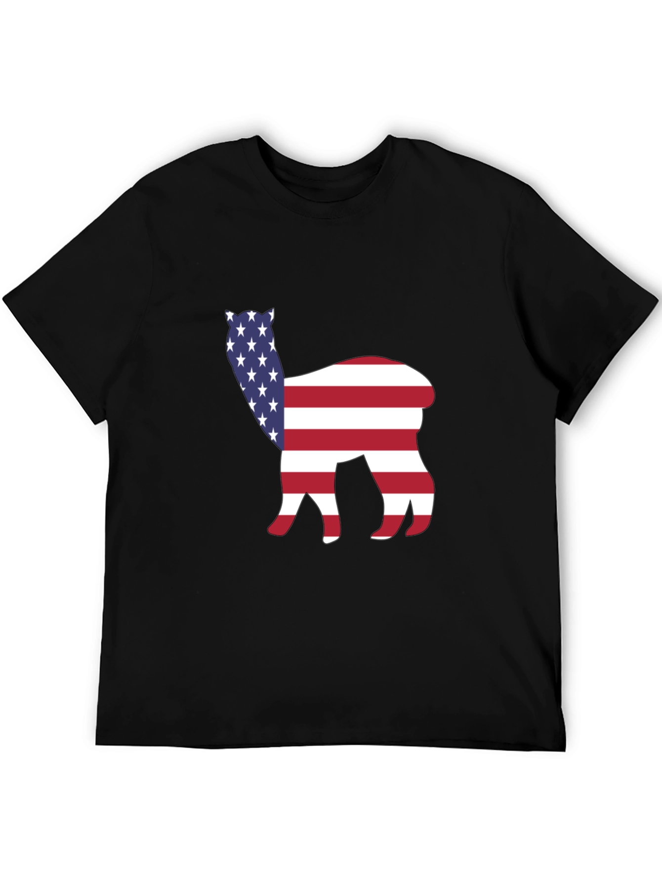 American Alpaca Tee - Patriotic USA Flag Animal Shirt