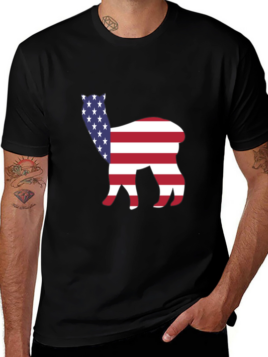 American Alpaca Tee - Patriotic USA Flag Animal Shirt
