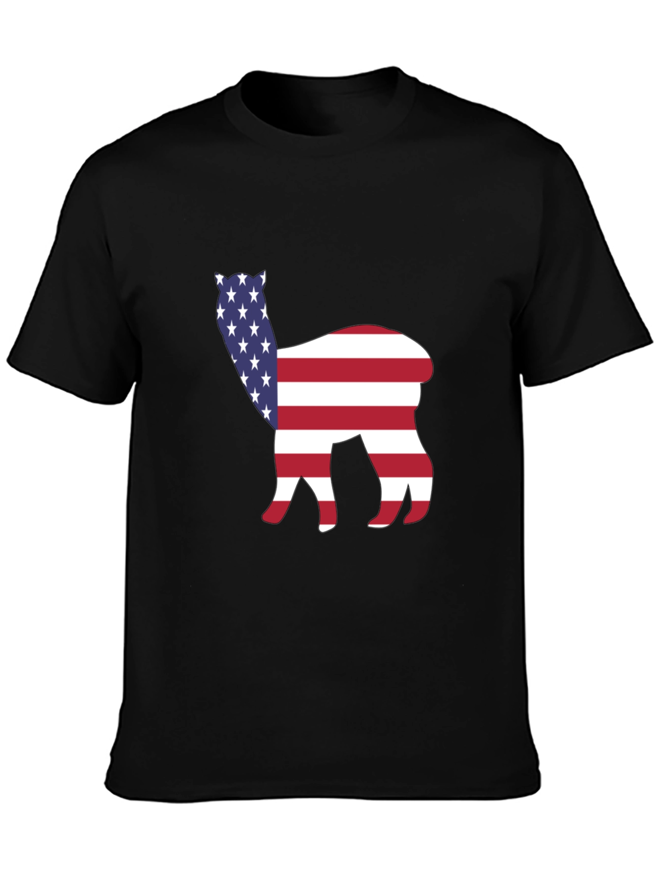 American Alpaca Tee - Patriotic USA Flag Animal Shirt
