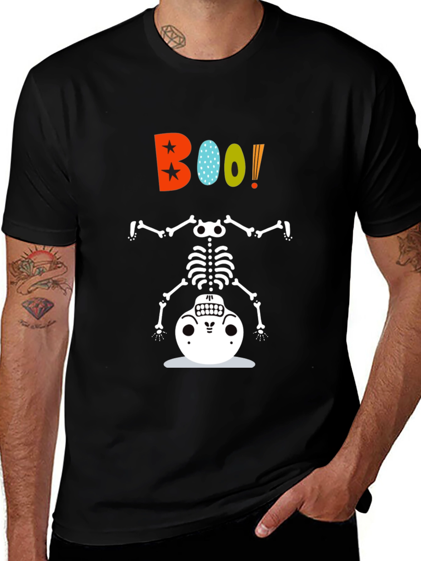 Boo! Halloween Skeleton Graphic Tee