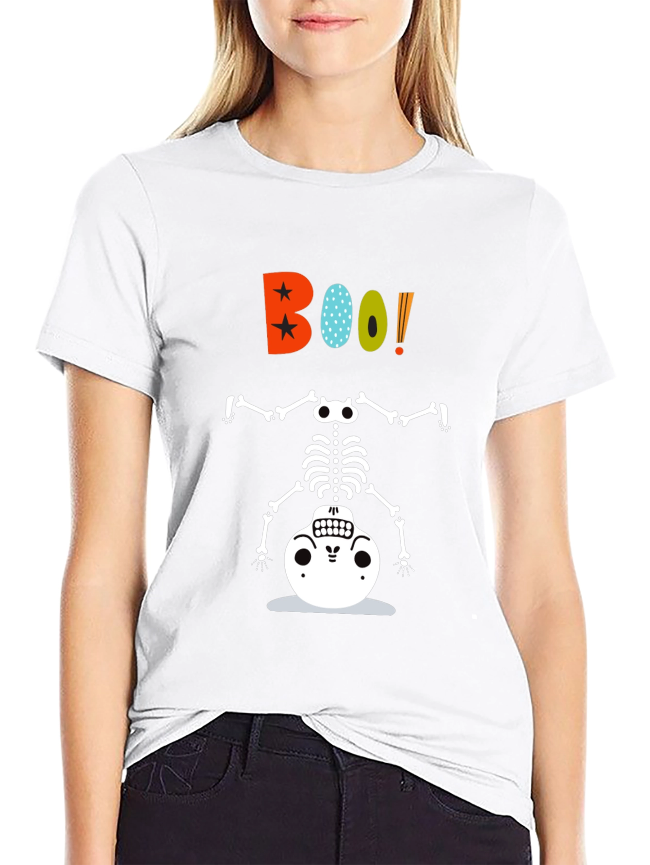 Boo! Halloween Skeleton Graphic Tee