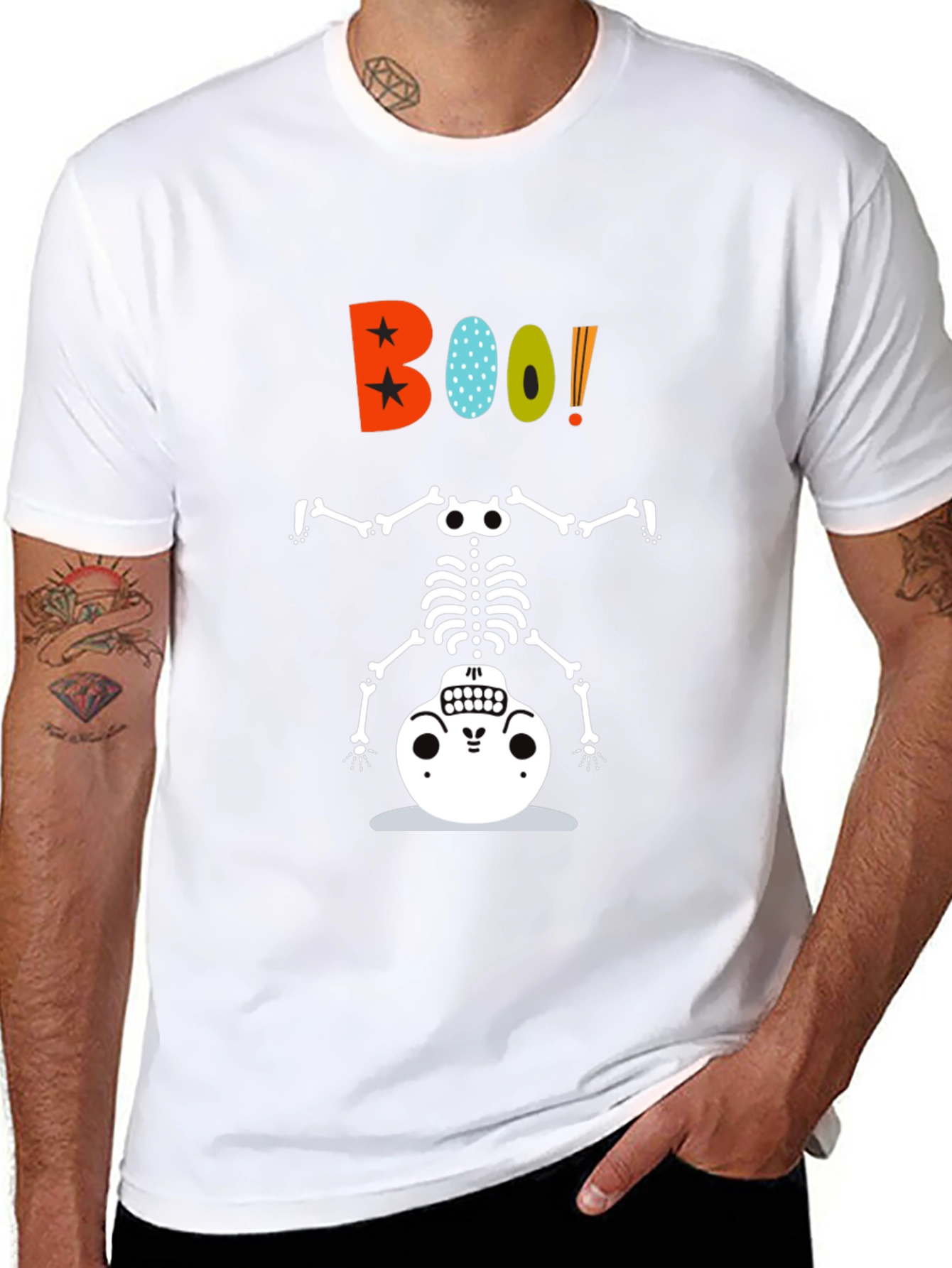 Boo! Halloween Skeleton Graphic Tee