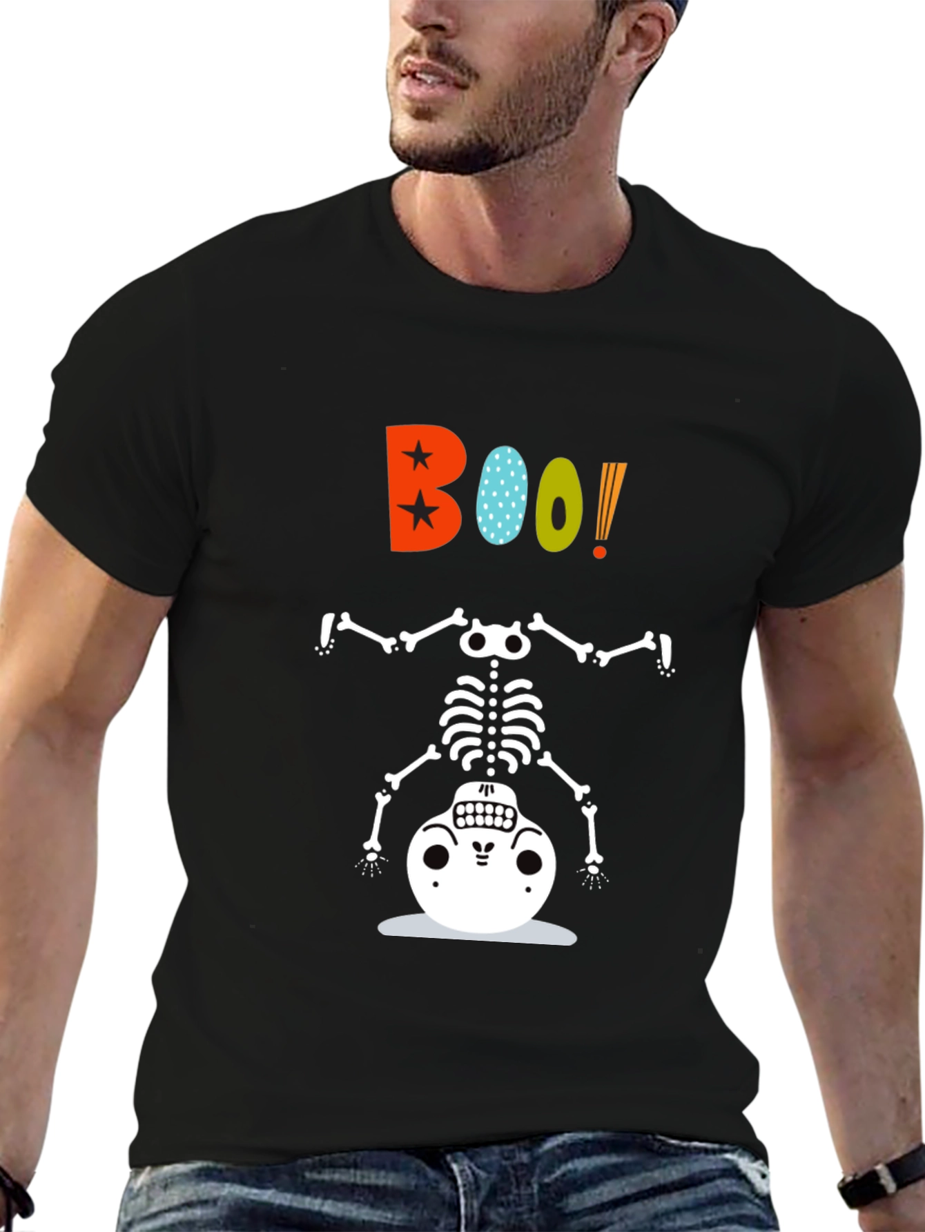 Boo! Halloween Skeleton Graphic Tee