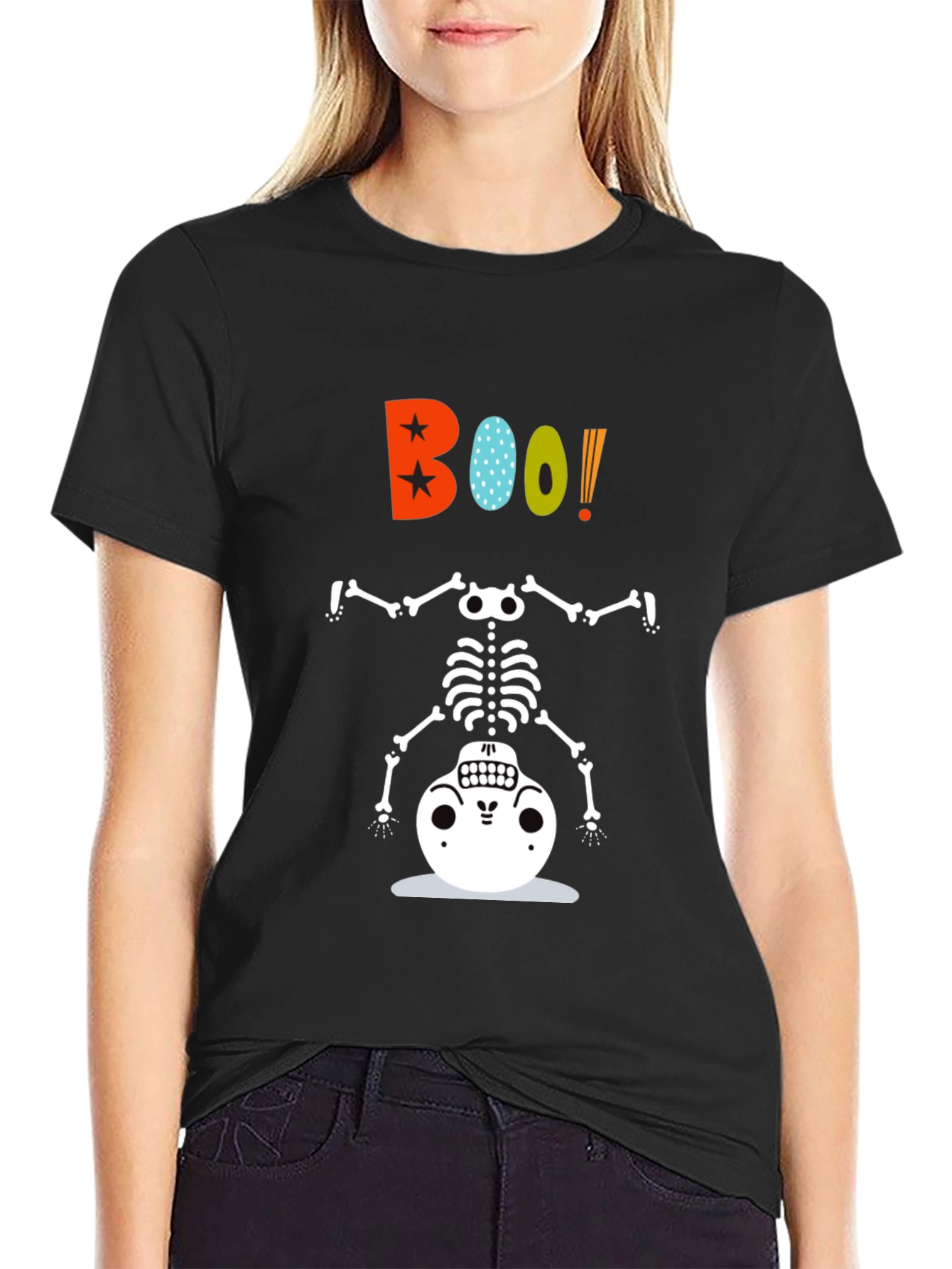 Boo! Halloween Skeleton Graphic Tee