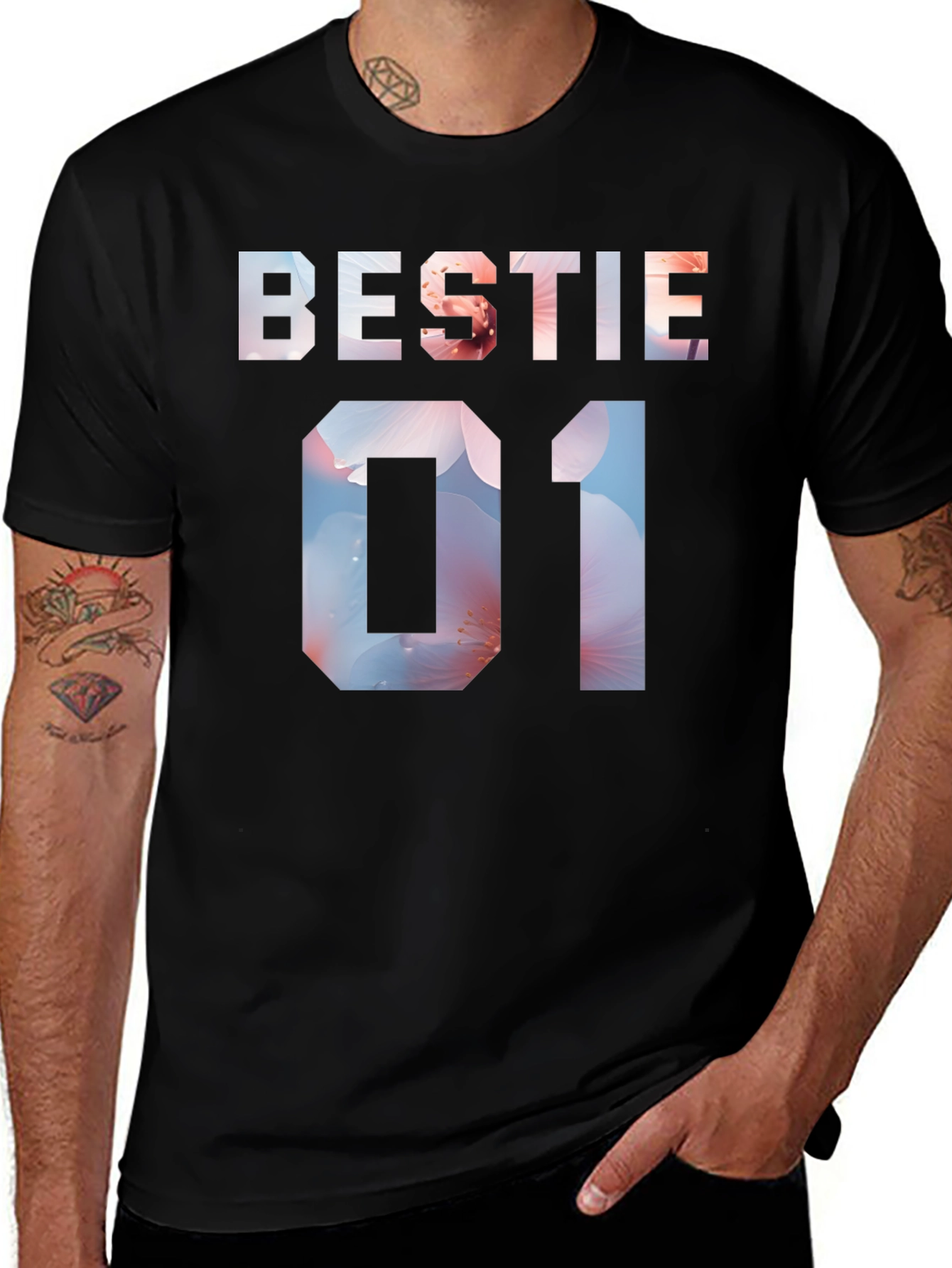 Bestie 01 Floral Print T-Shirt