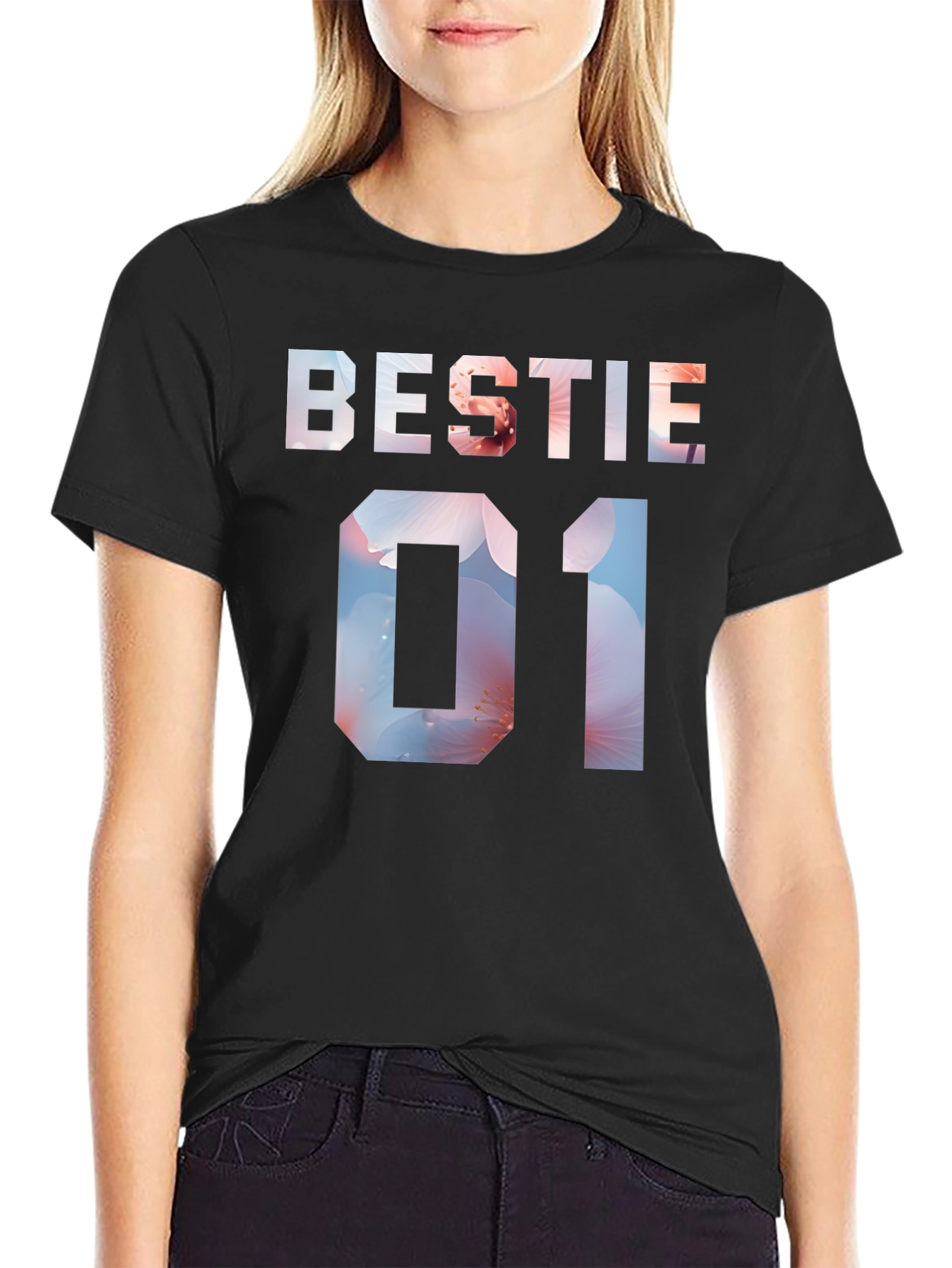 Bestie 01 Floral Print T-Shirt
