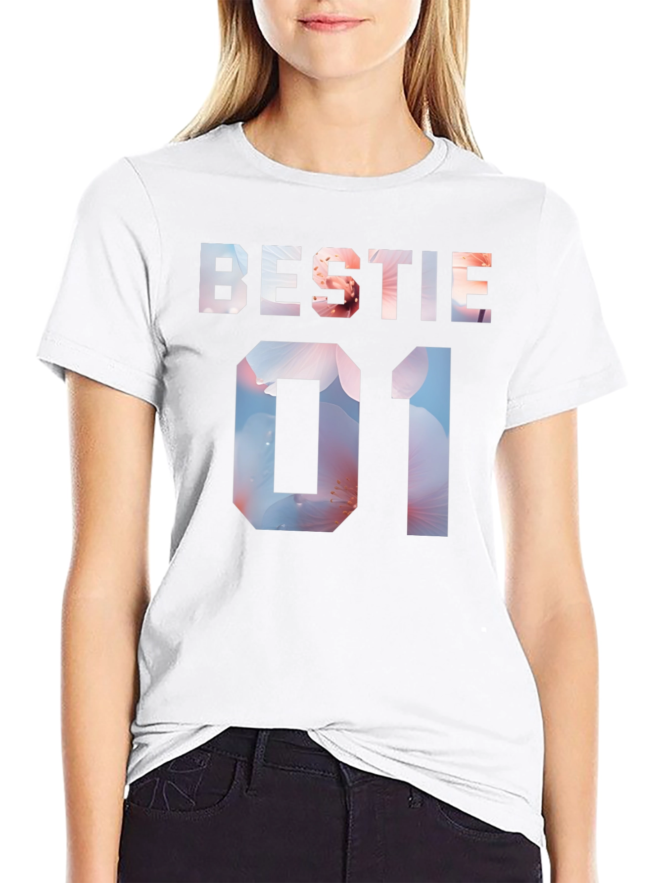 Bestie 01 Floral Print T-Shirt