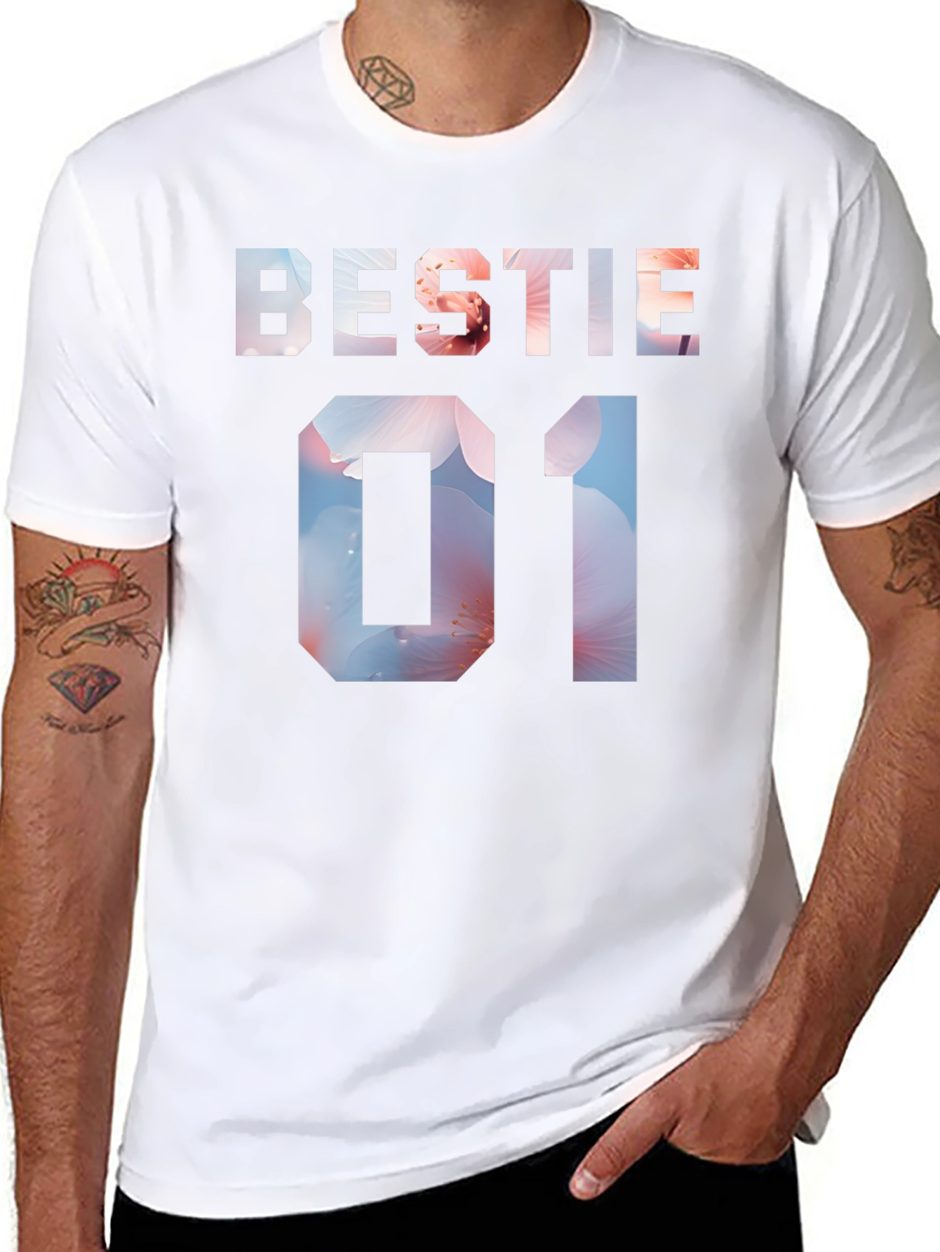 Bestie 01 Floral Print T-Shirt