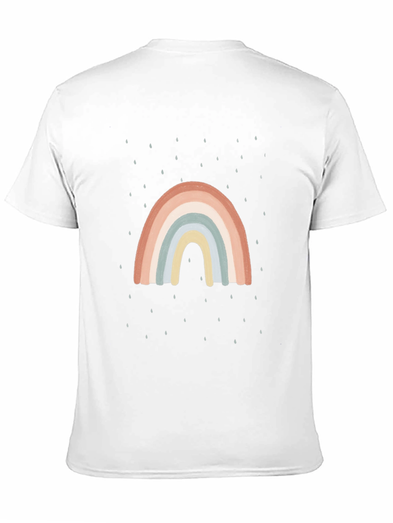Retro Rainbow Rain Graphic Tee - Black Casual Shirt
