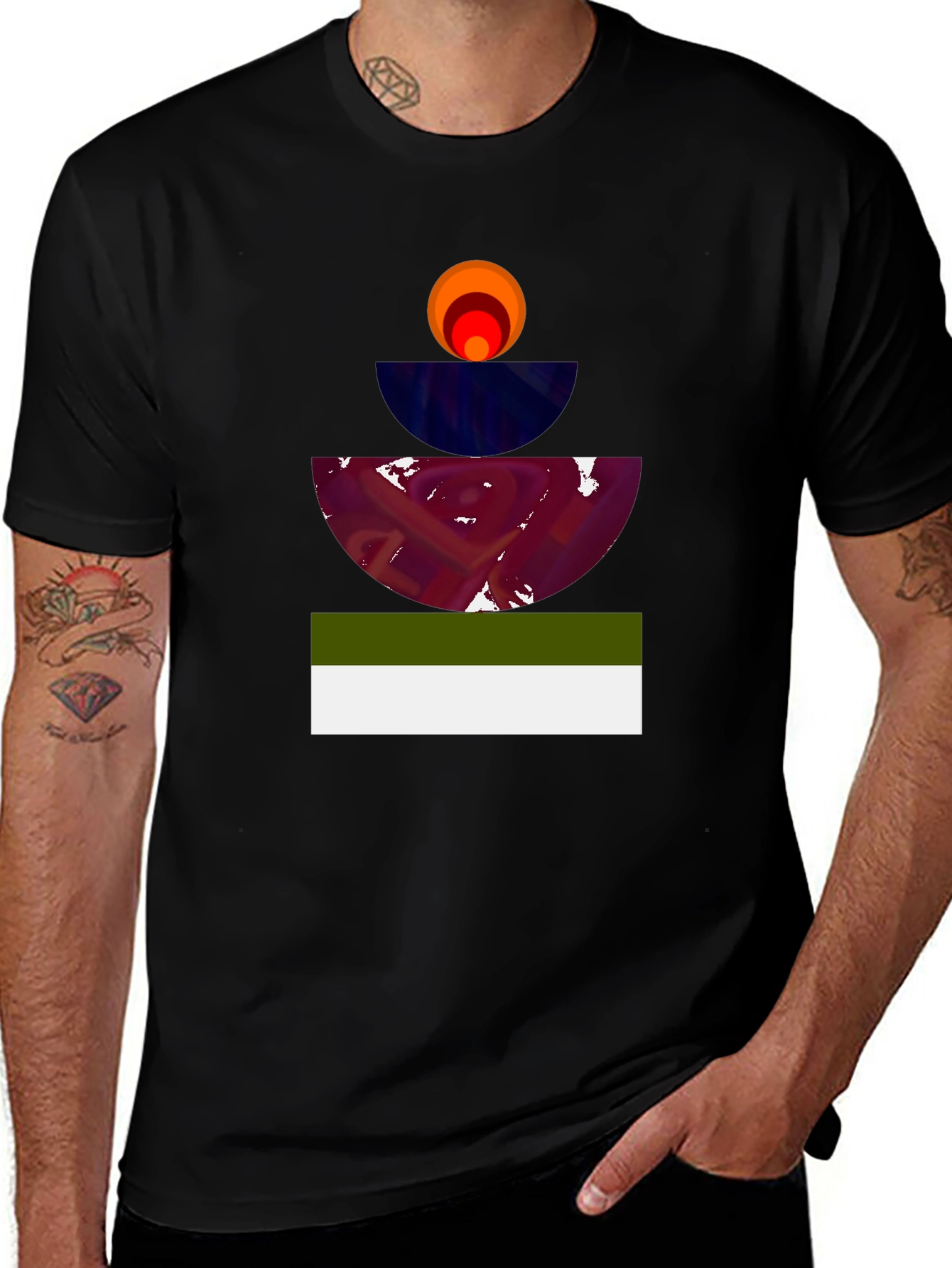 Abstract Geometric Graphic Tee - Modern Art Shirt