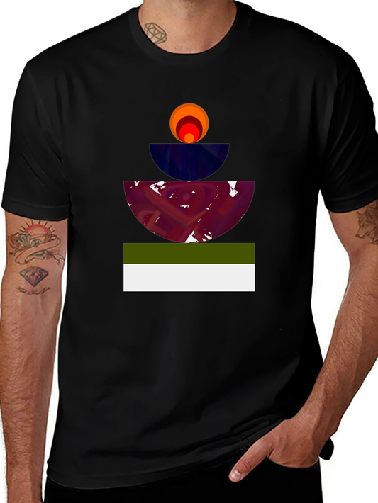 Abstract Geometric Graphic Tee - Modern Art Shirt