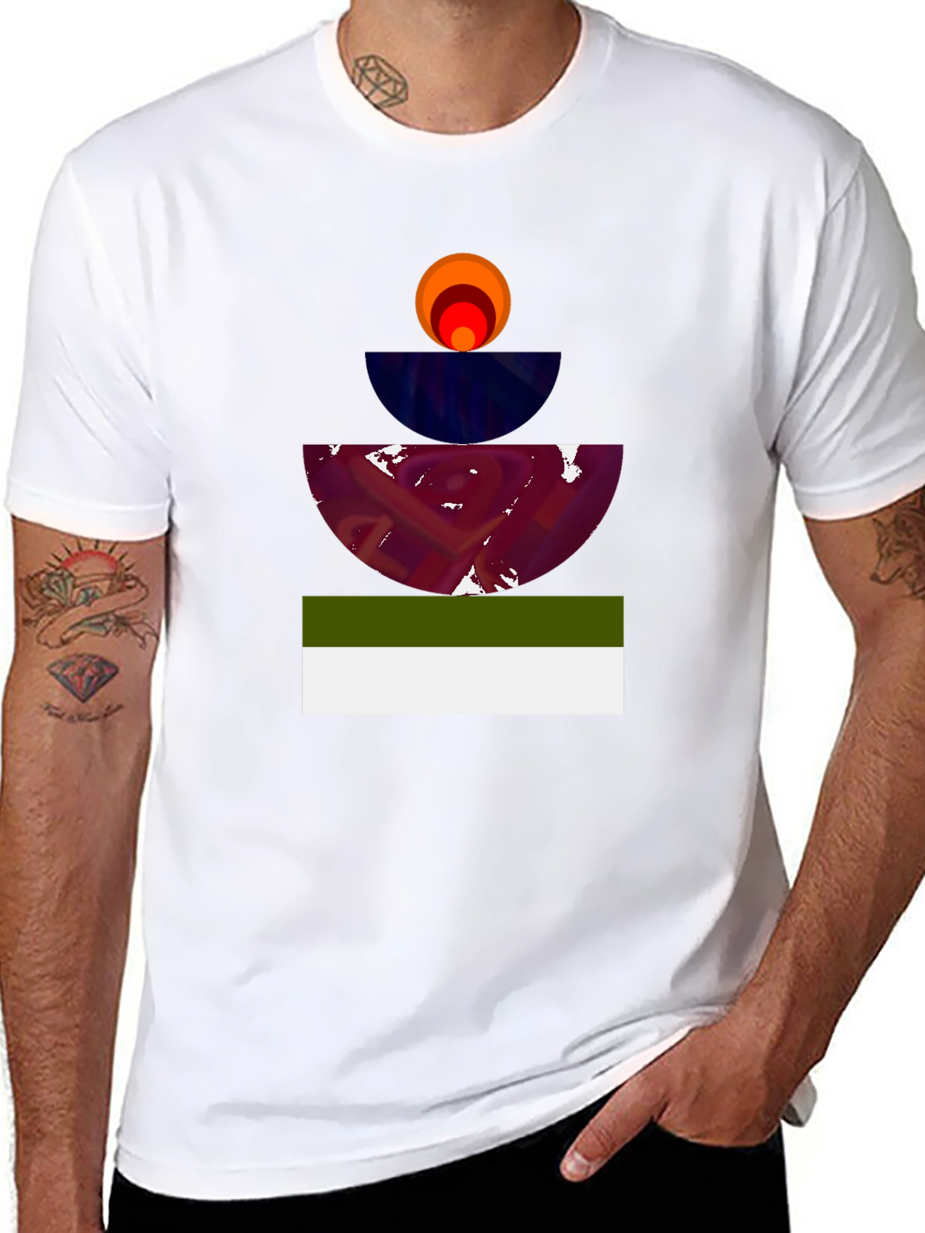 Abstract Geometric Graphic Tee - Modern Art Shirt