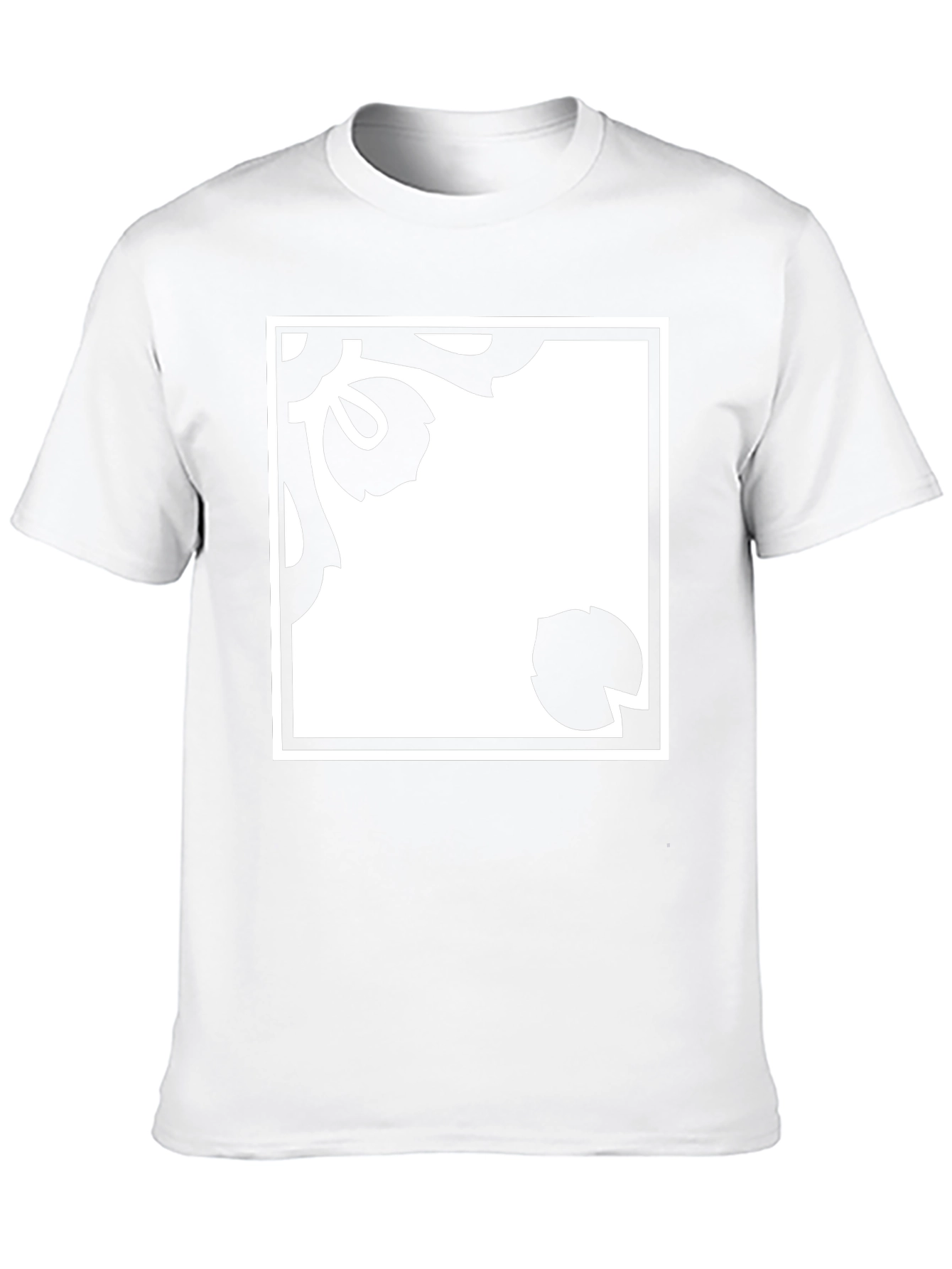 Black T-Shirt with Floral Pattern Design