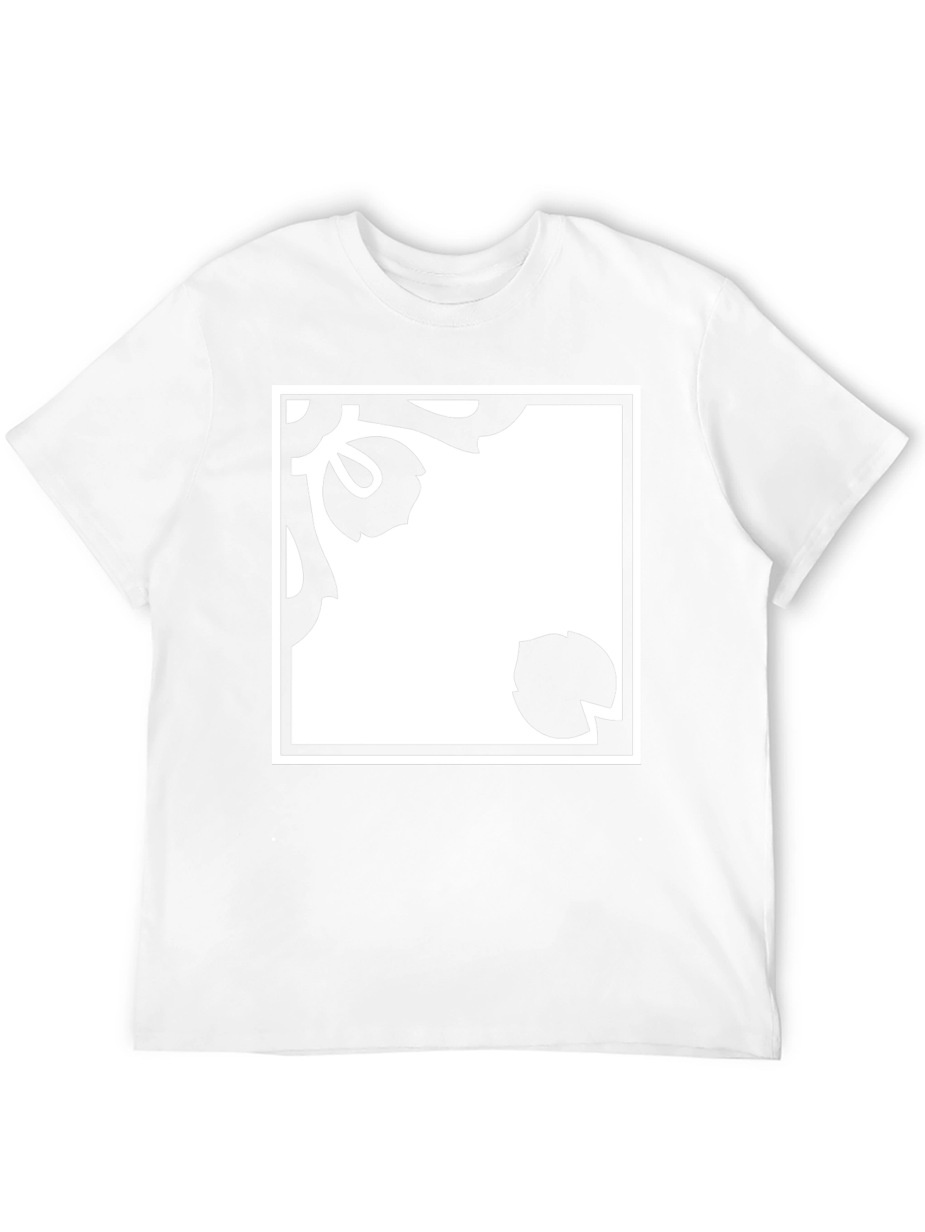 Black T-Shirt with Floral Pattern Design