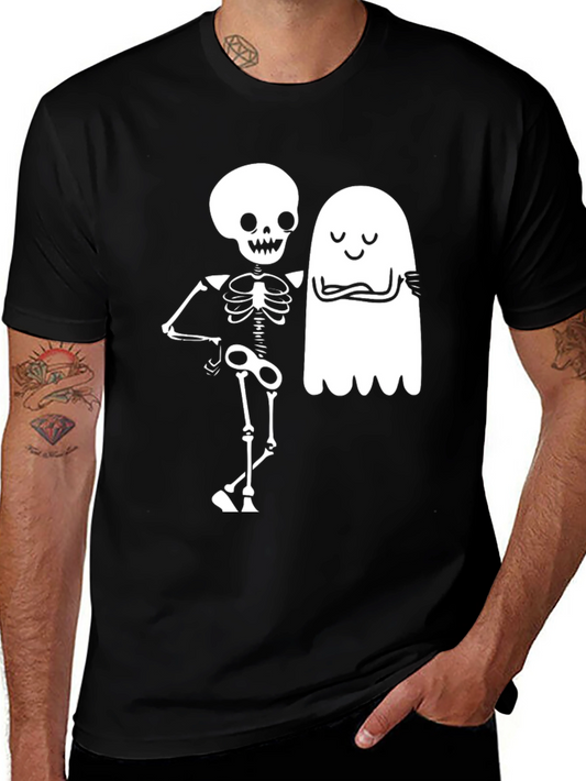 Skeleton & Ghost Graphic Tee - Halloween