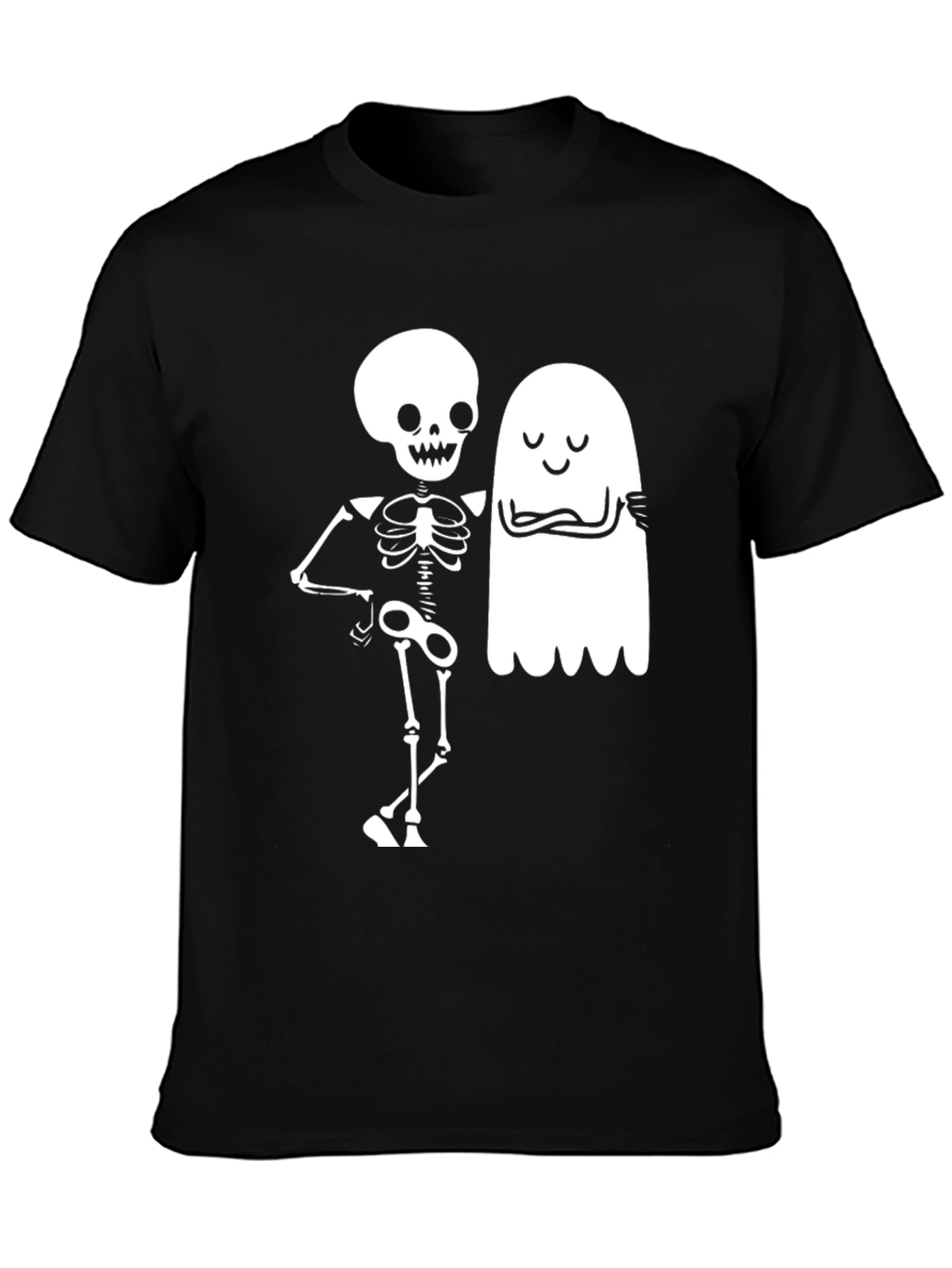 Skeleton & Ghost Graphic Tee - Halloween