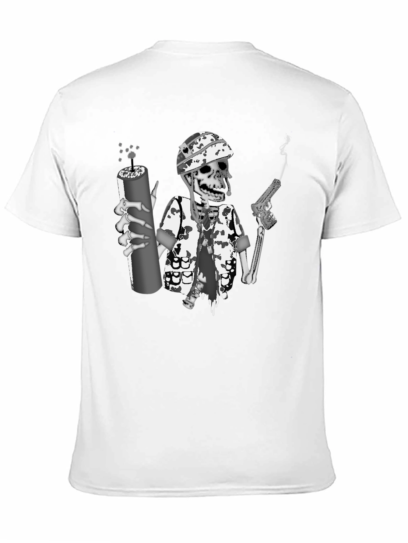Skeleton Soldier Graphic Print T-Shirt