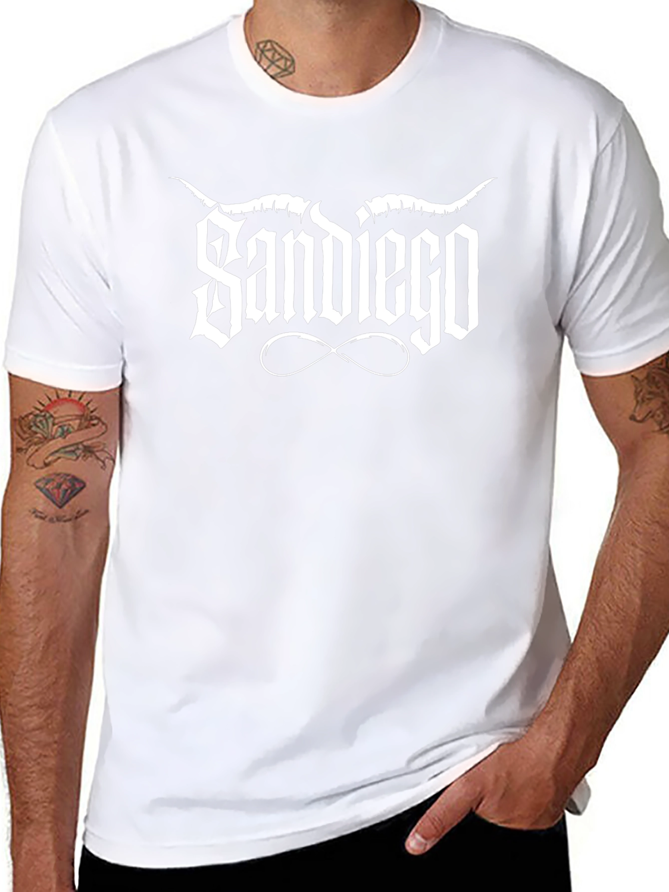 Sandiego Graphic T-Shirt - Black Crew Neck