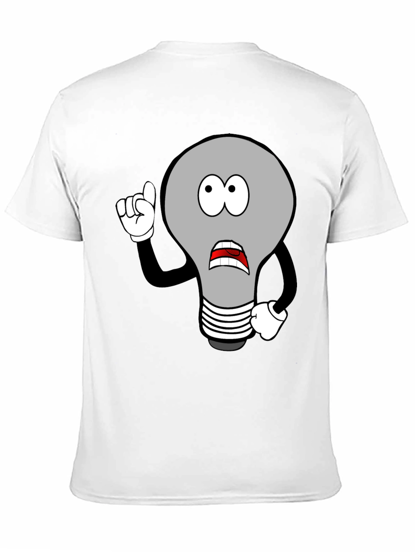 Cartoon Light Bulb Graphic Black T-Shirt