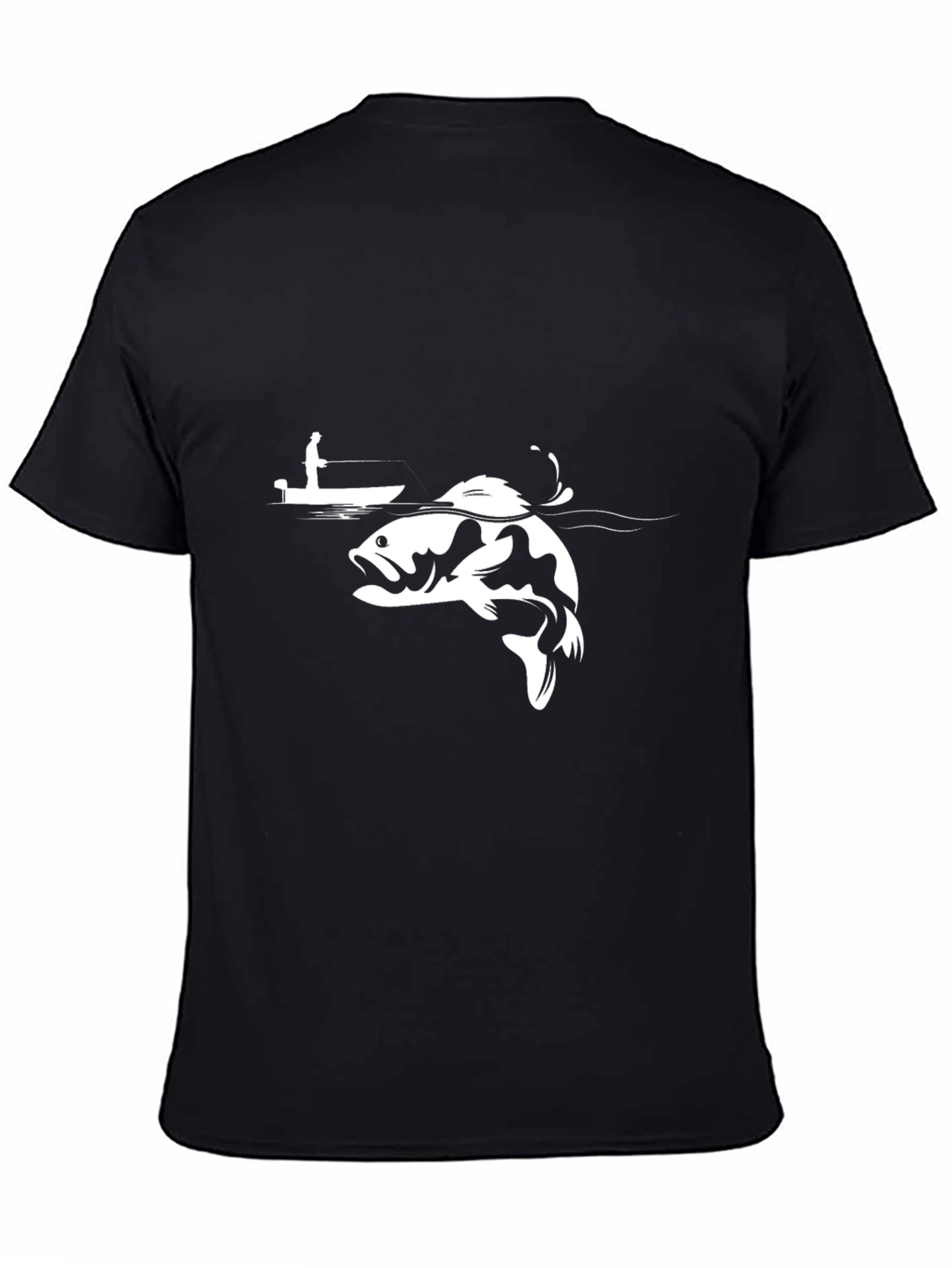 Bass Fishing T-Shirt - Black Cotton Tee