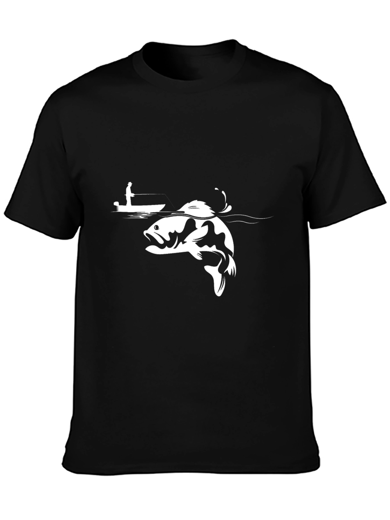 Bass Fishing T-Shirt - Black Cotton Tee
