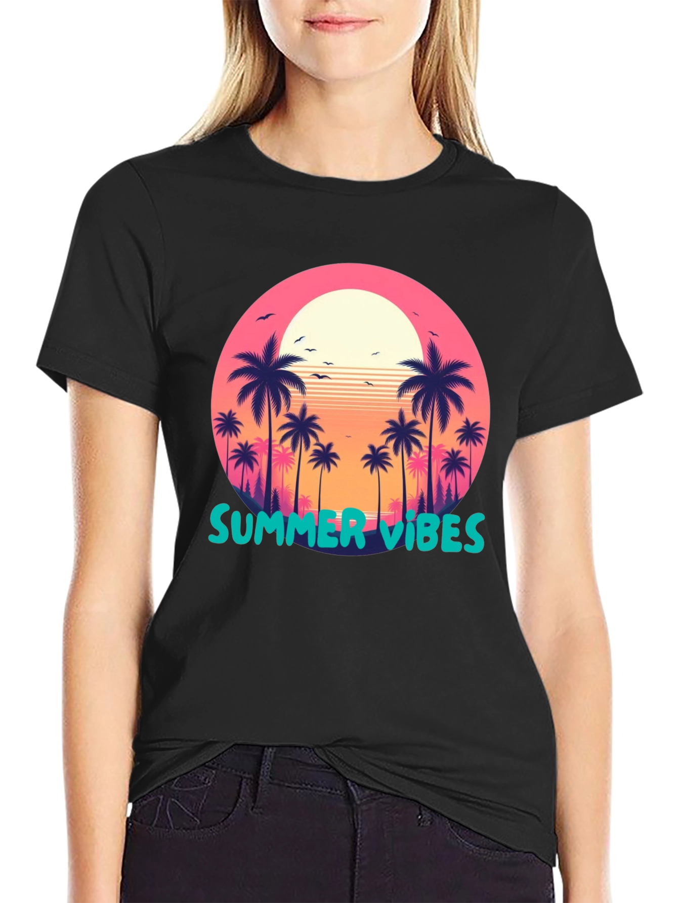 Summer Vibes Palm Tree Graphic Tee
