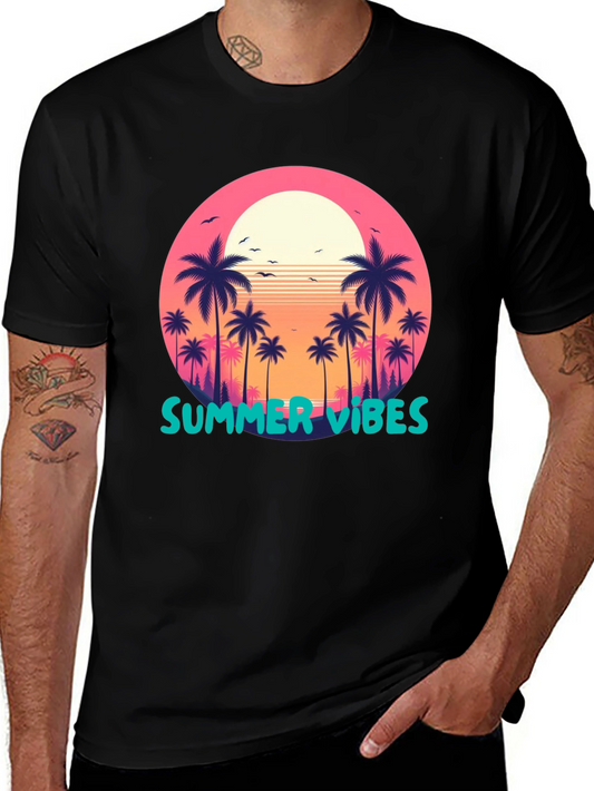 Summer Vibes Palm Tree Graphic Tee