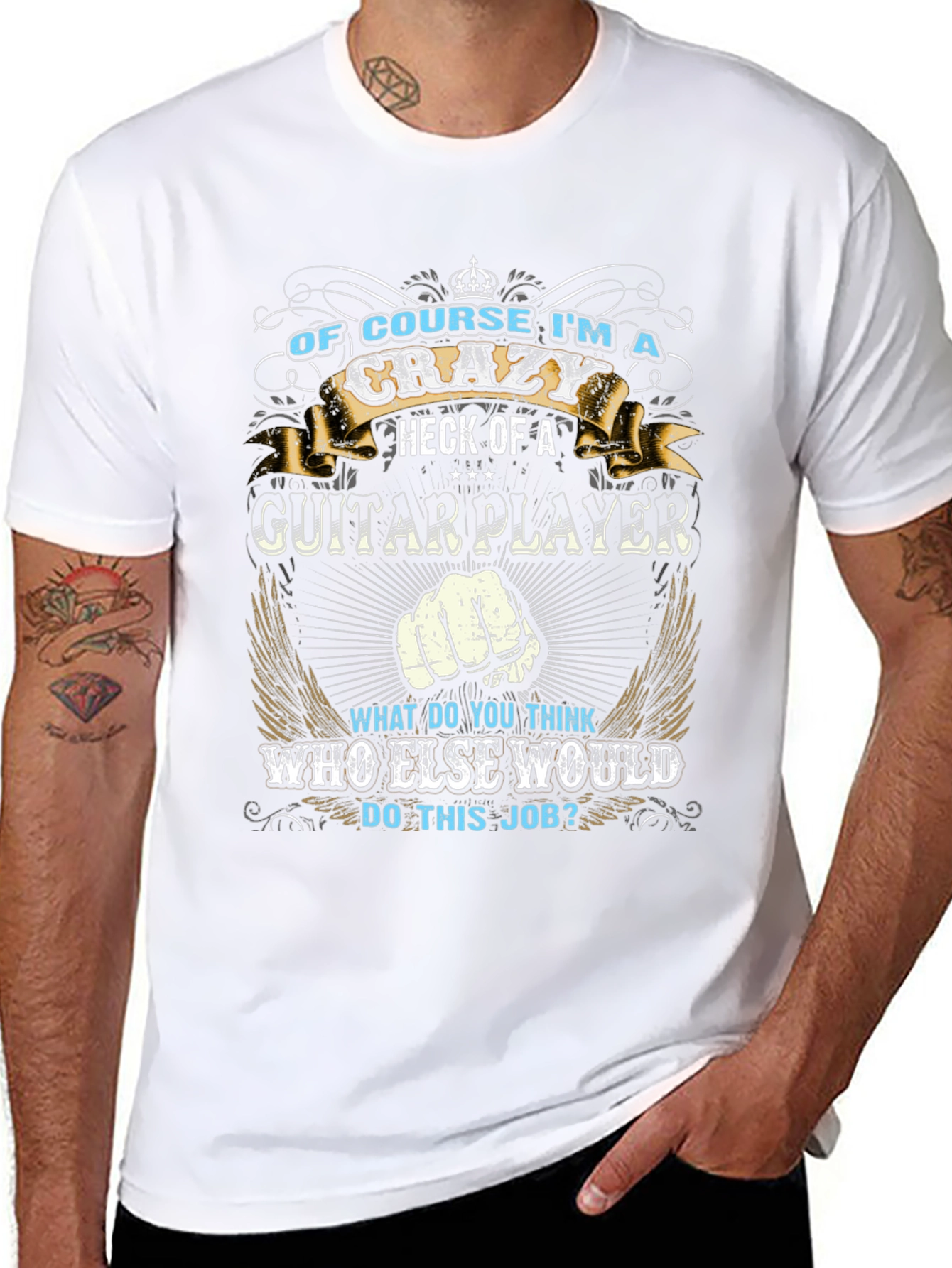 Crazy Guitar Player Graphic Tee