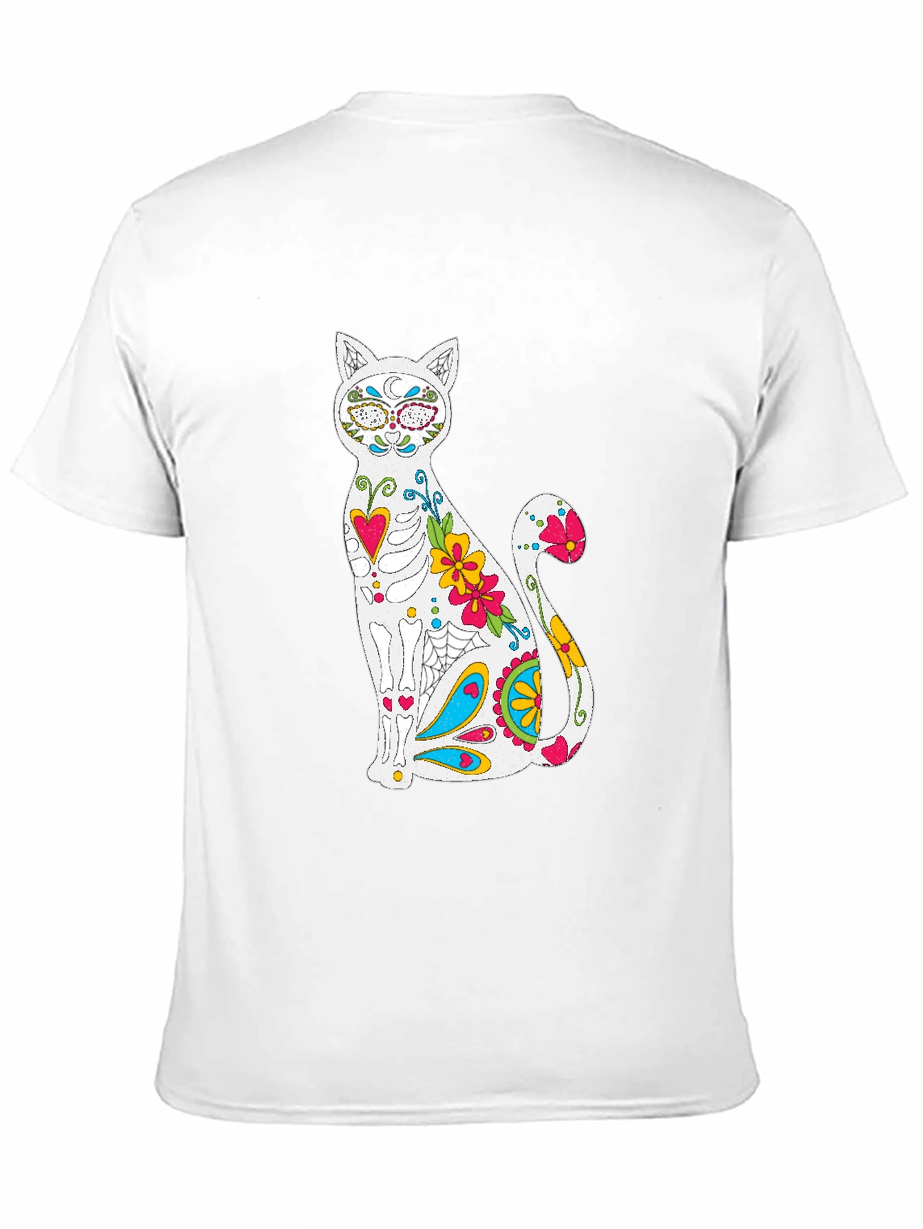 Sugar Skull Cat Graphic T-Shirt
