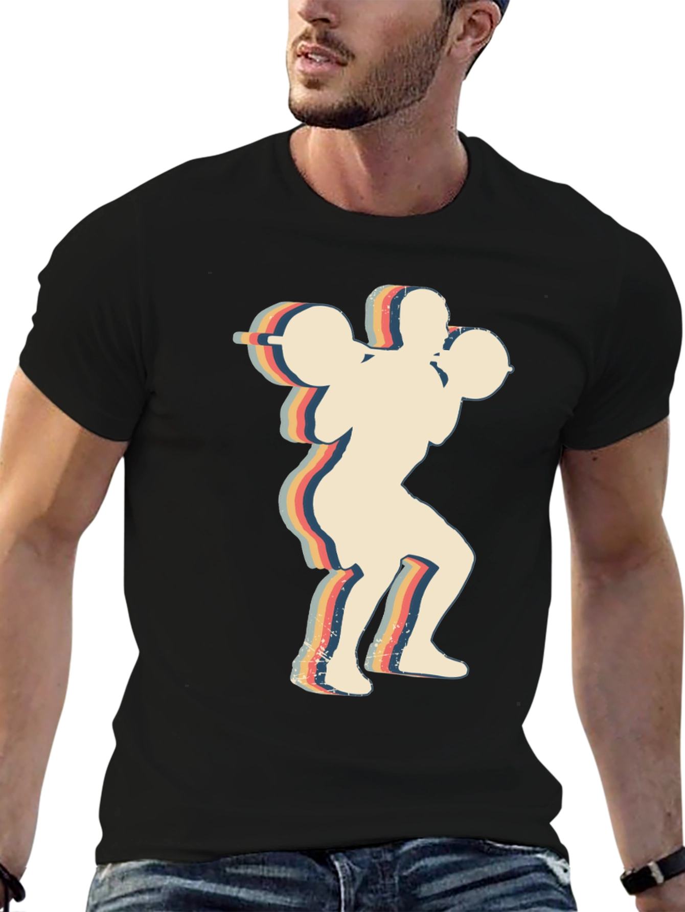Retro Weightlifter T-Shirt - Gym Apparel