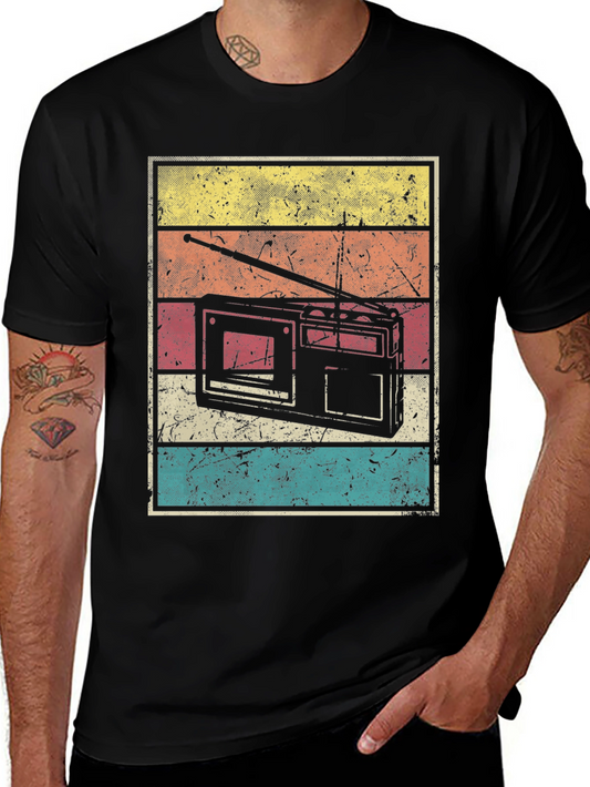 Retro Radio Graphic Tee - Vintage Style T-Shirt