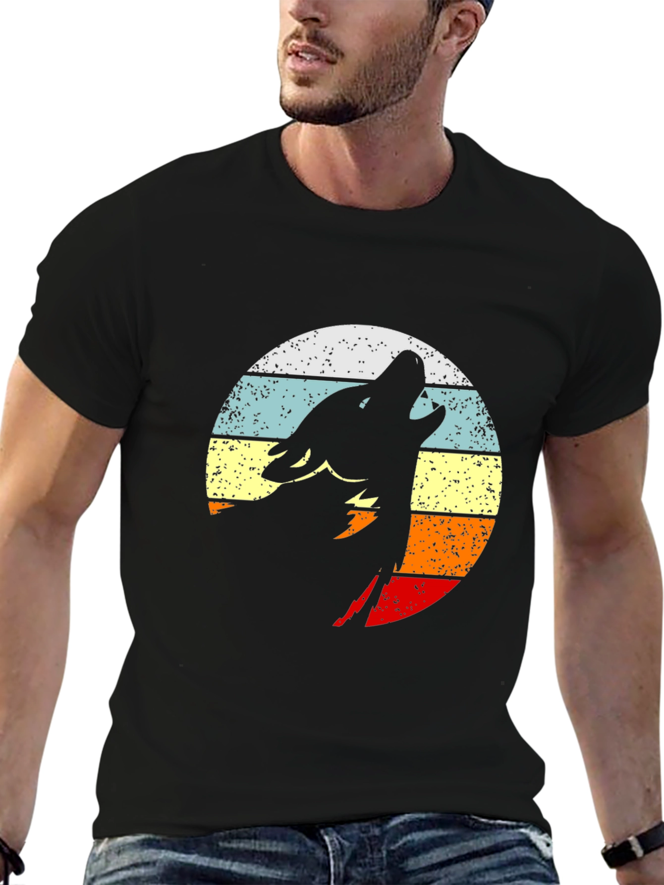 Retro Wolf Silhouette T-Shirt