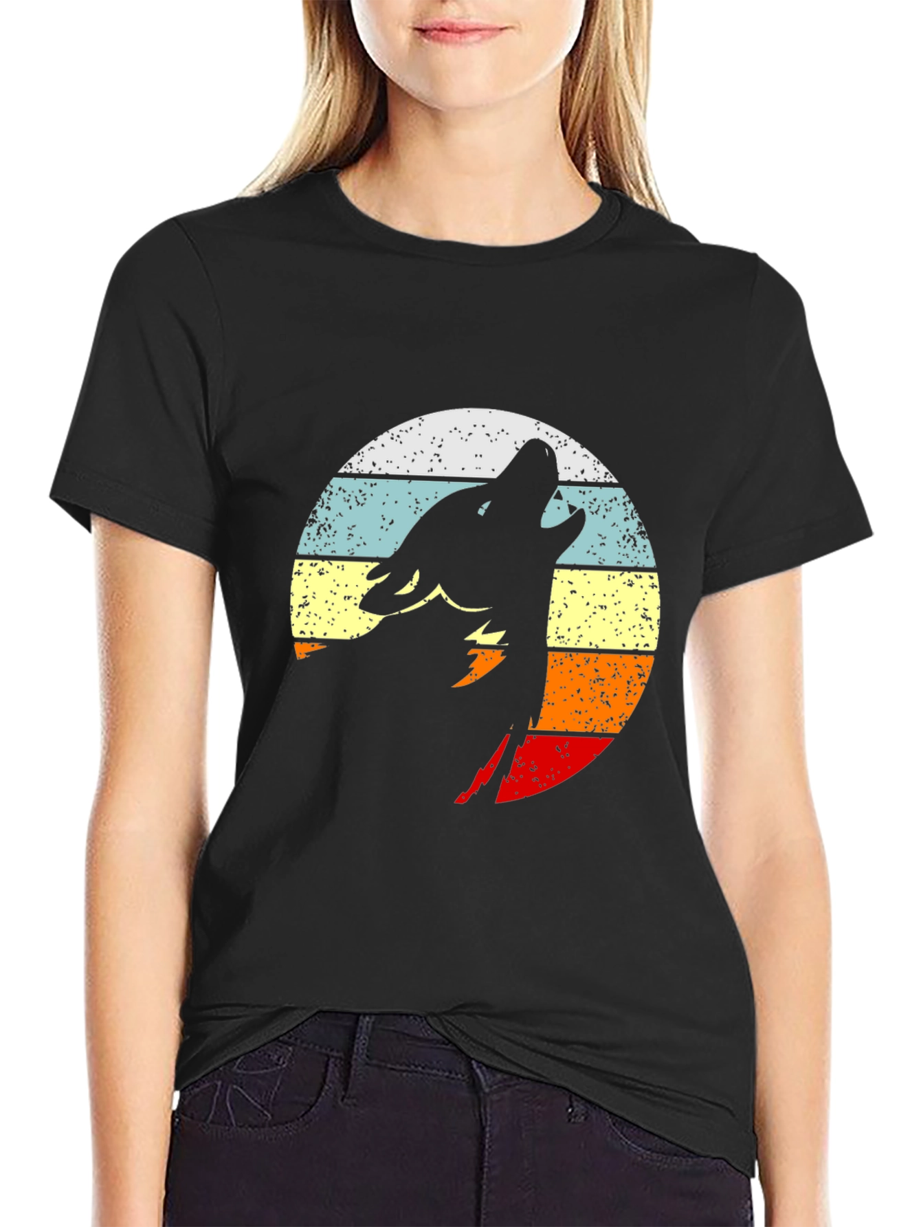 Retro Wolf Silhouette T-Shirt