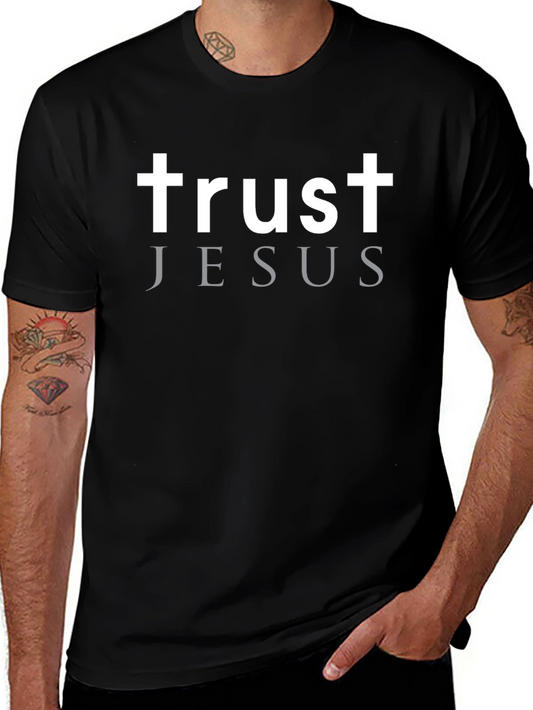 Trust Jesus Graphic T-Shirt - Black