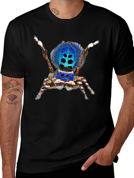 Blue Spider Graphic Tee - Unique Insect Design