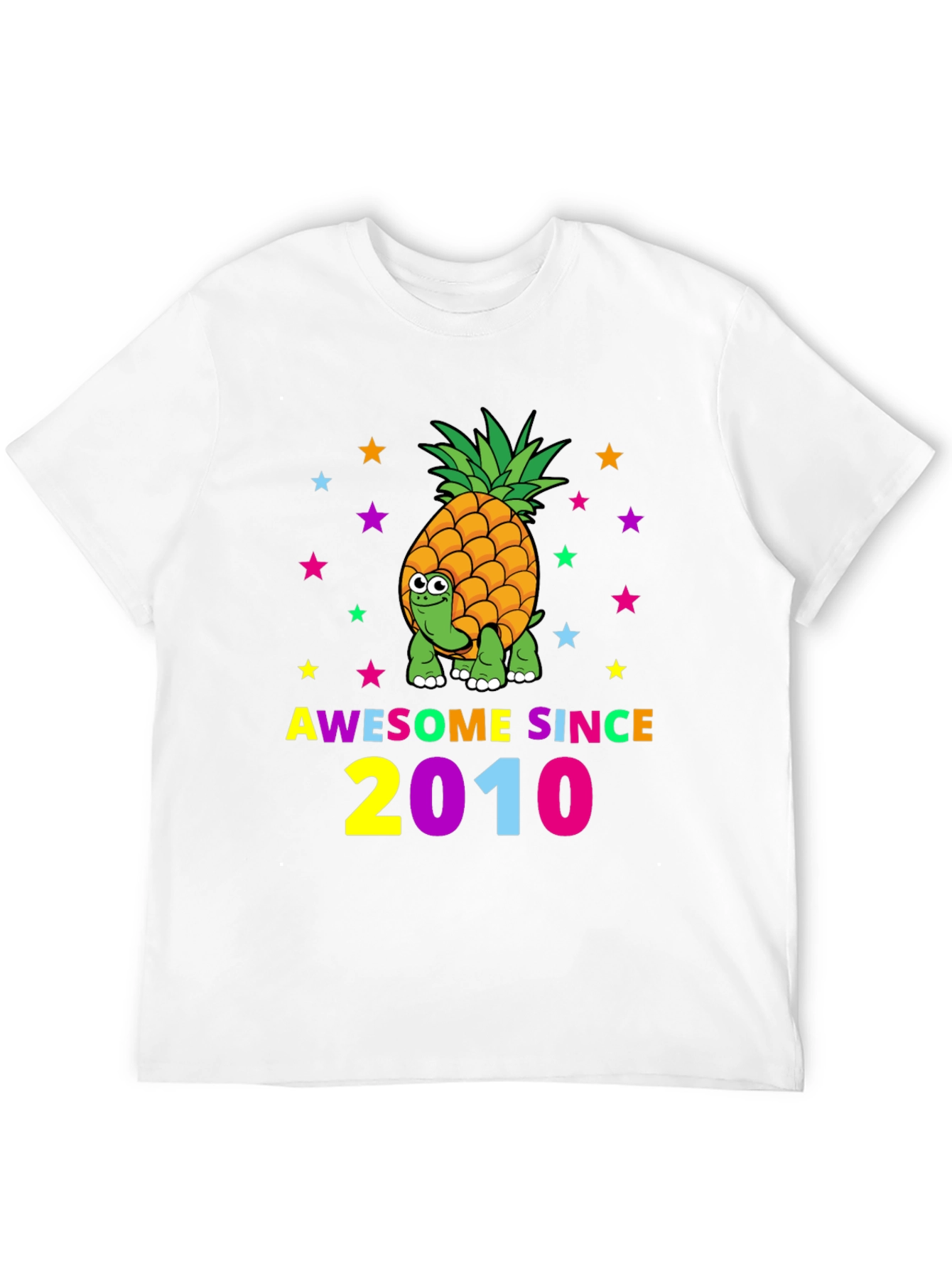 Awesome Since 2010 Pineapple Turtle Black T-Shirt