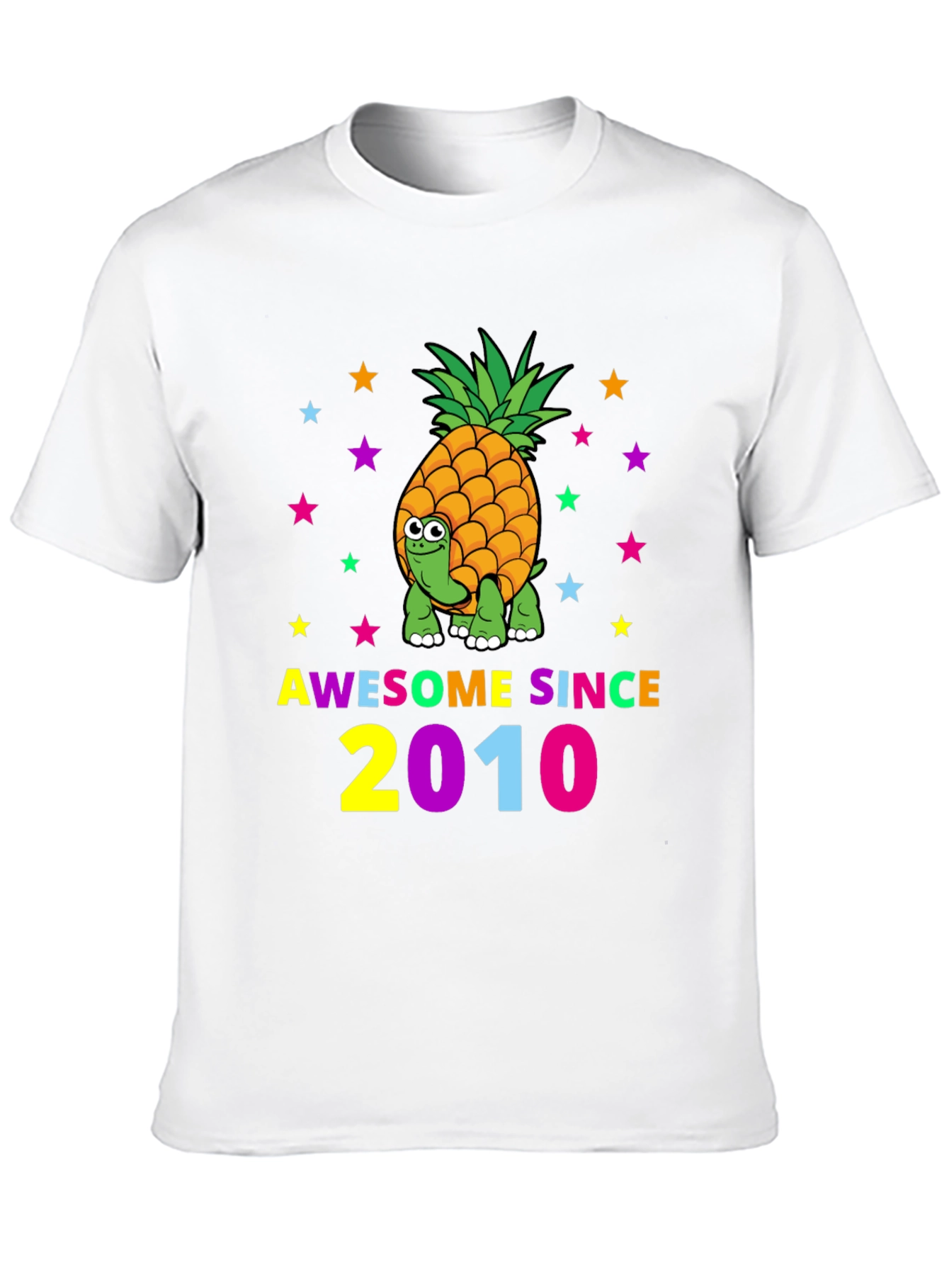 Awesome Since 2010 Pineapple Turtle Black T-Shirt