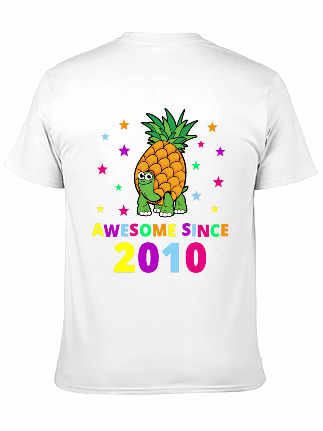 Awesome Since 2010 Pineapple Turtle Black T-Shirt
