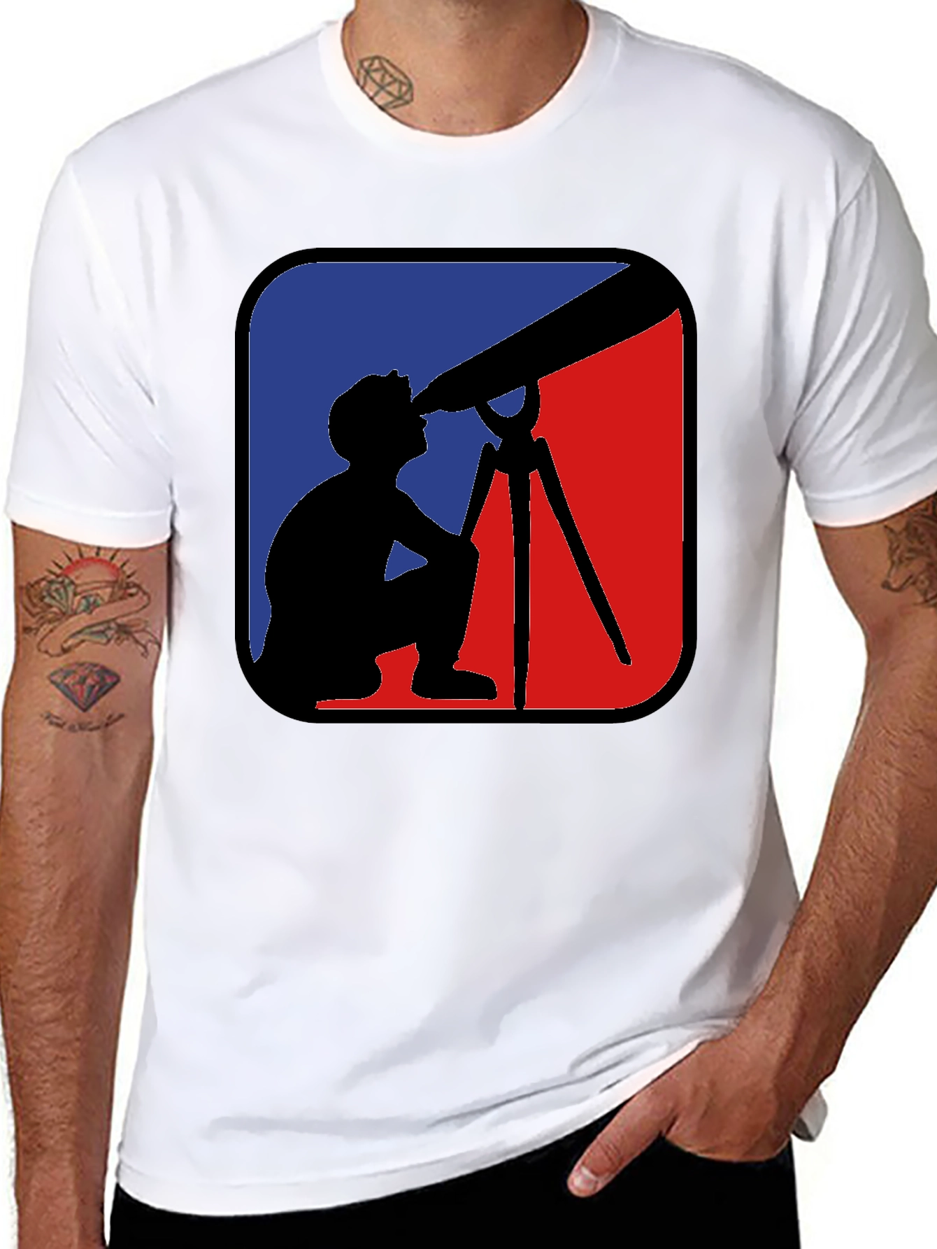Telescope Observer Graphic Tee - Black Cotton Comfort