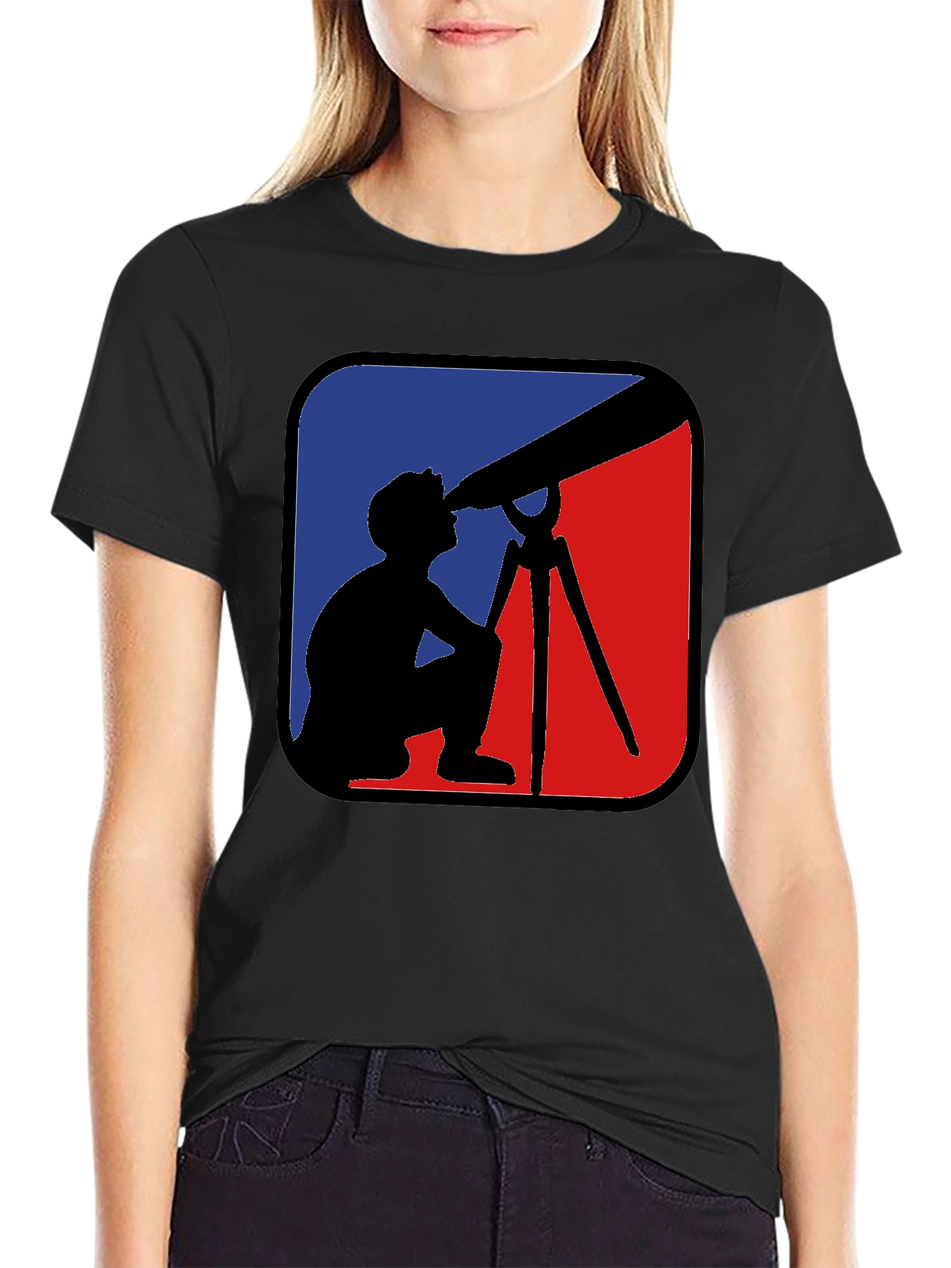 Telescope Observer Graphic Tee - Black Cotton Comfort