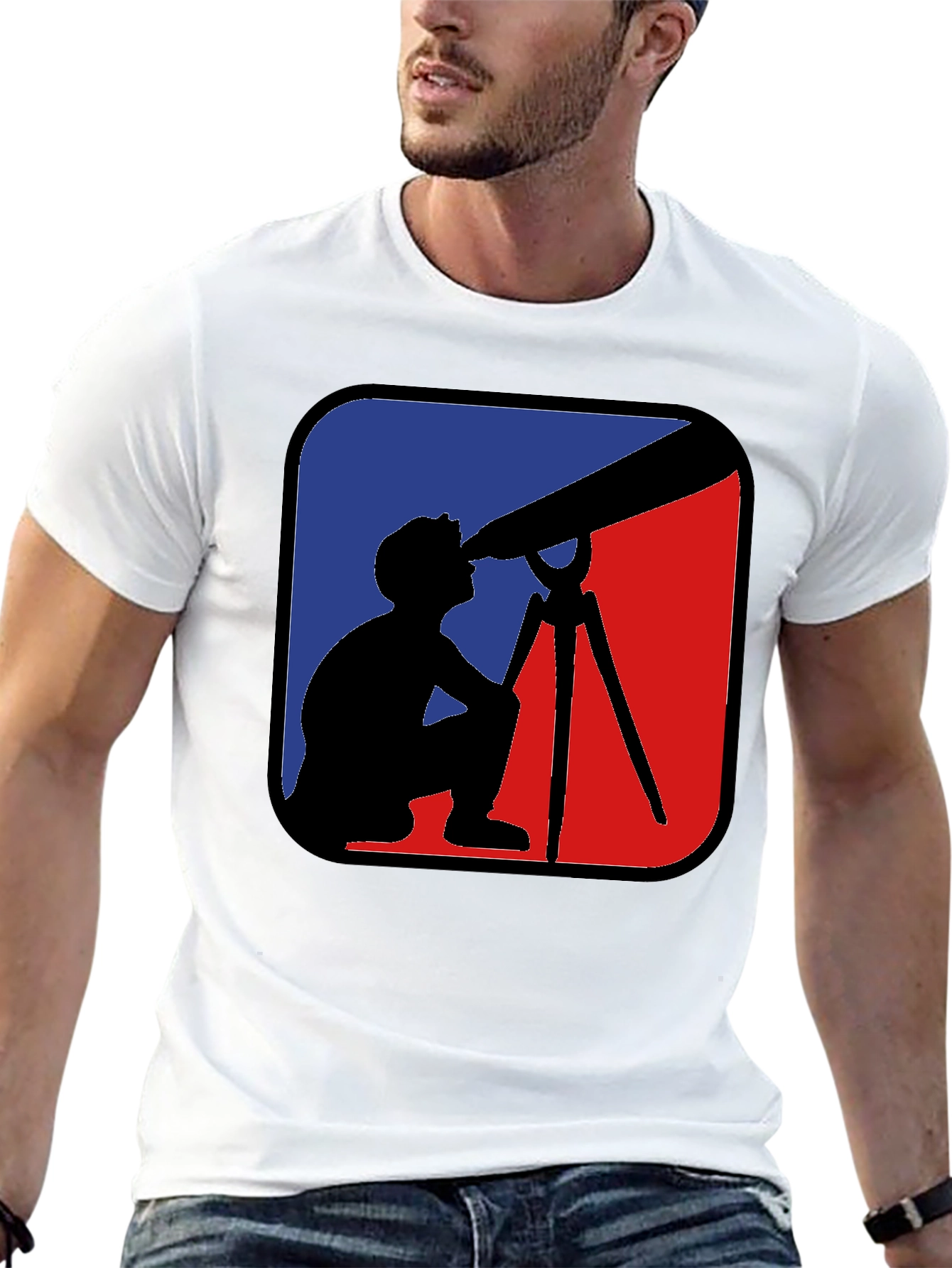 Telescope Observer Graphic Tee - Black Cotton Comfort