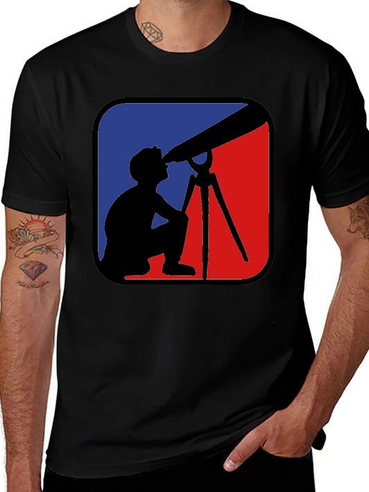 Telescope Observer Graphic Tee - Black Cotton Comfort