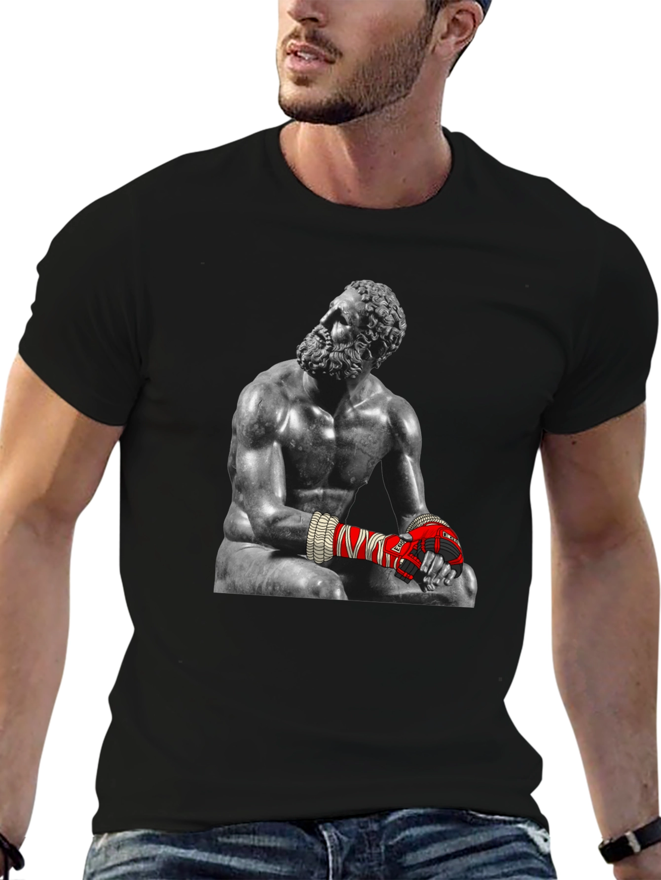 The Boxer Statue Graphic Tee - Unique Design