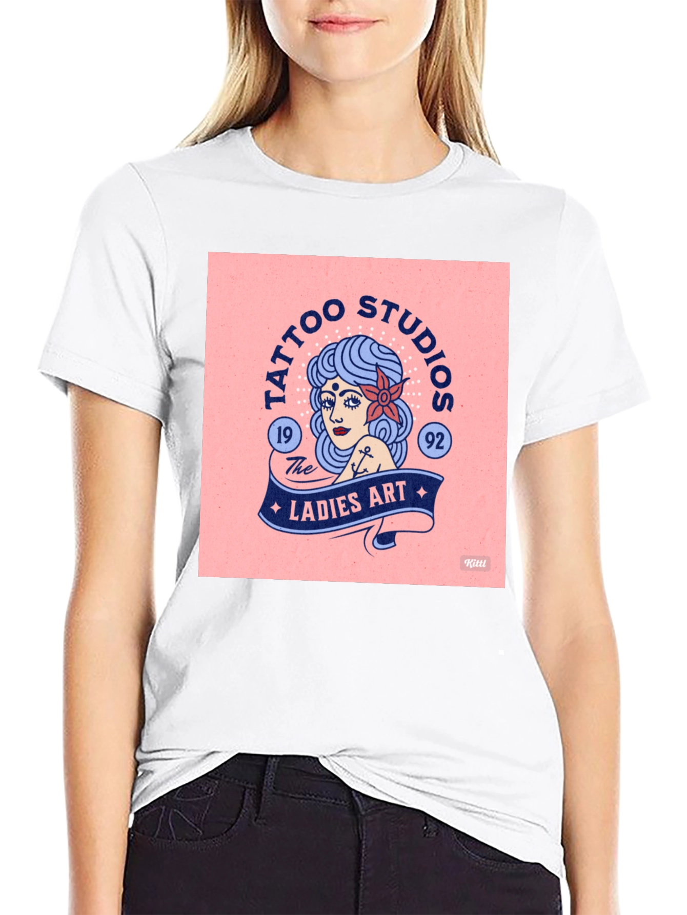 Tattoo Ladies Art Black T-Shirt