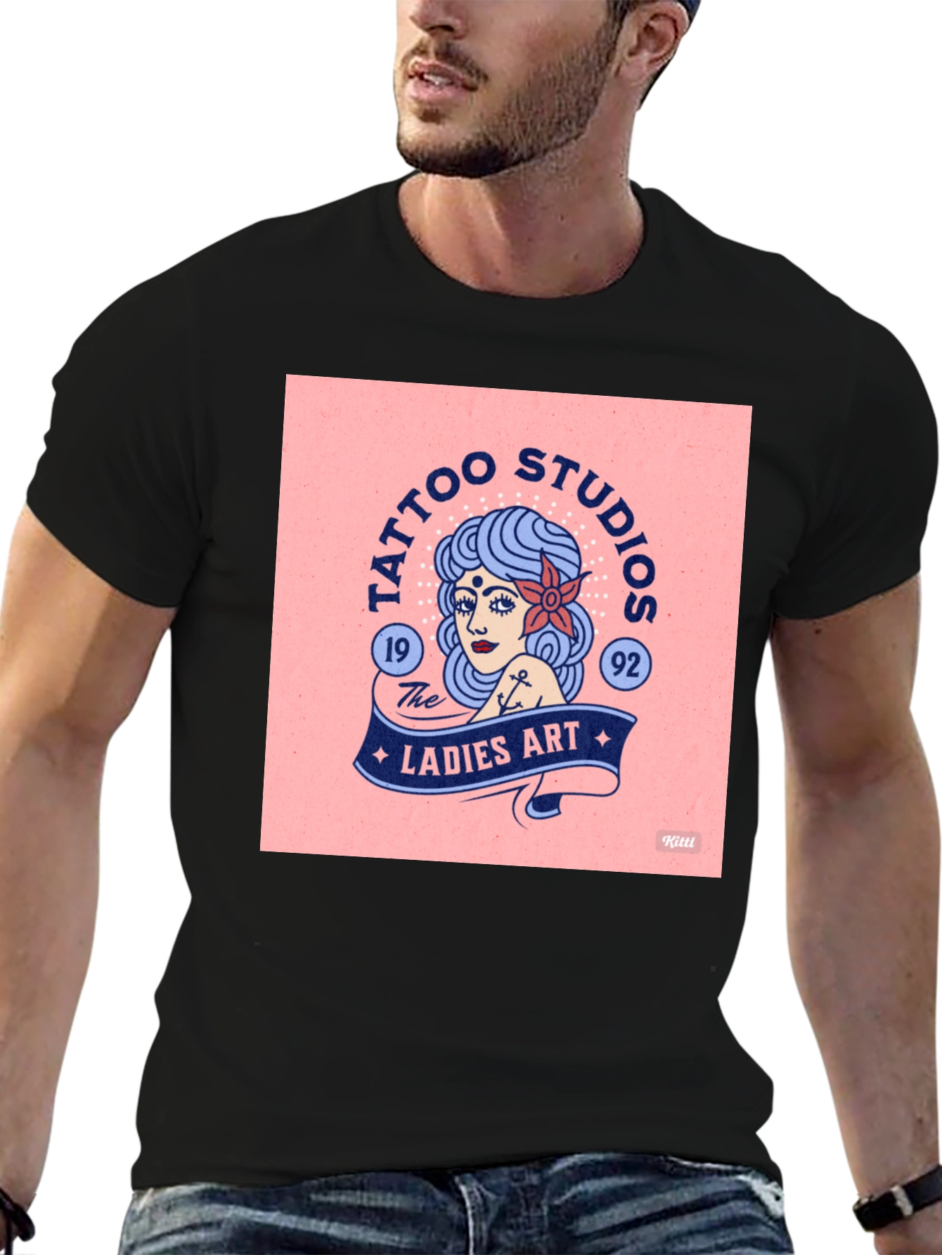 Tattoo Ladies Art Black T-Shirt