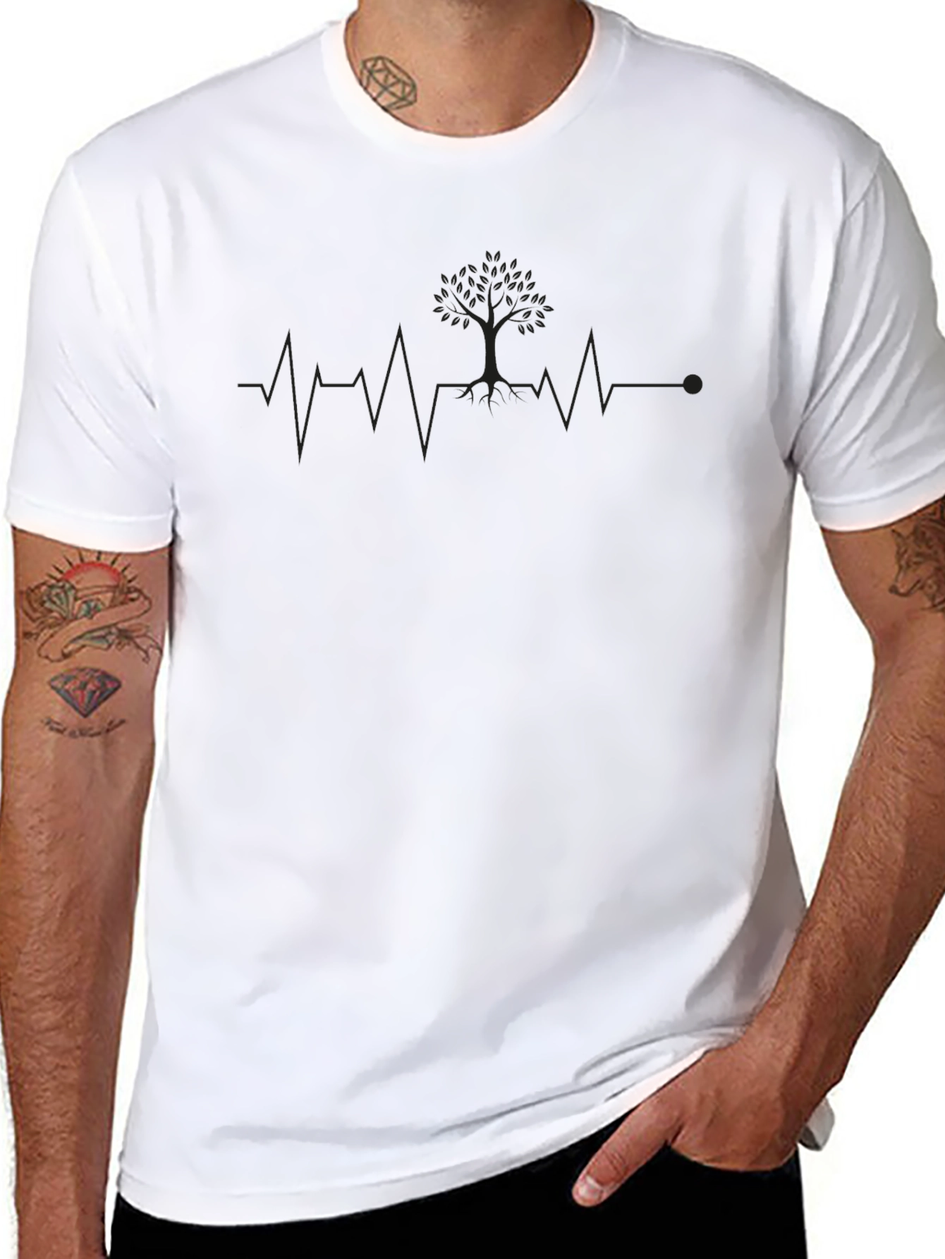Tree of Life Heartbeat T-Shirt - Black