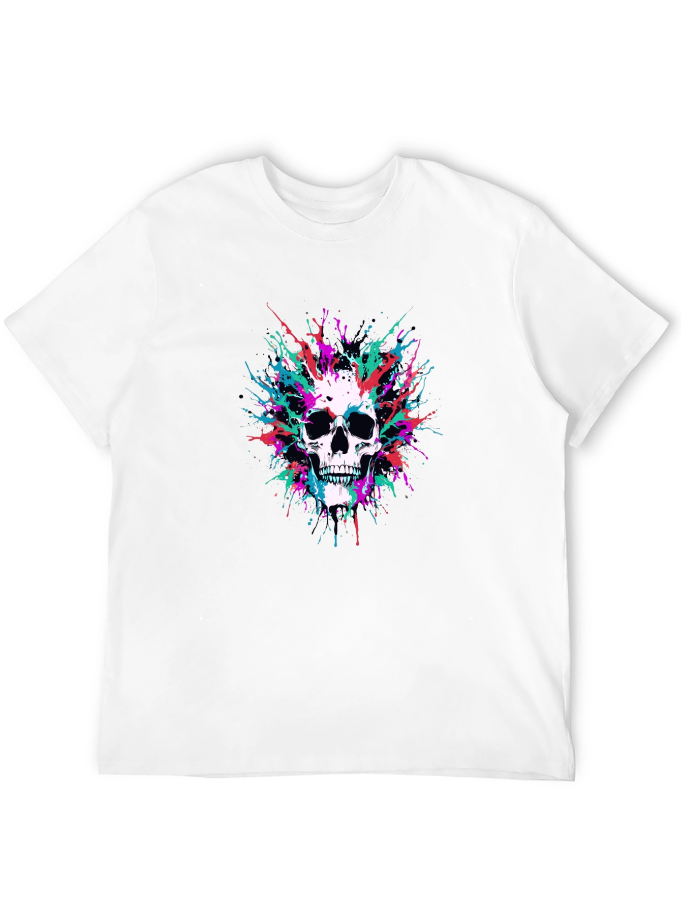 Skull Splatter Graphic Black Tee