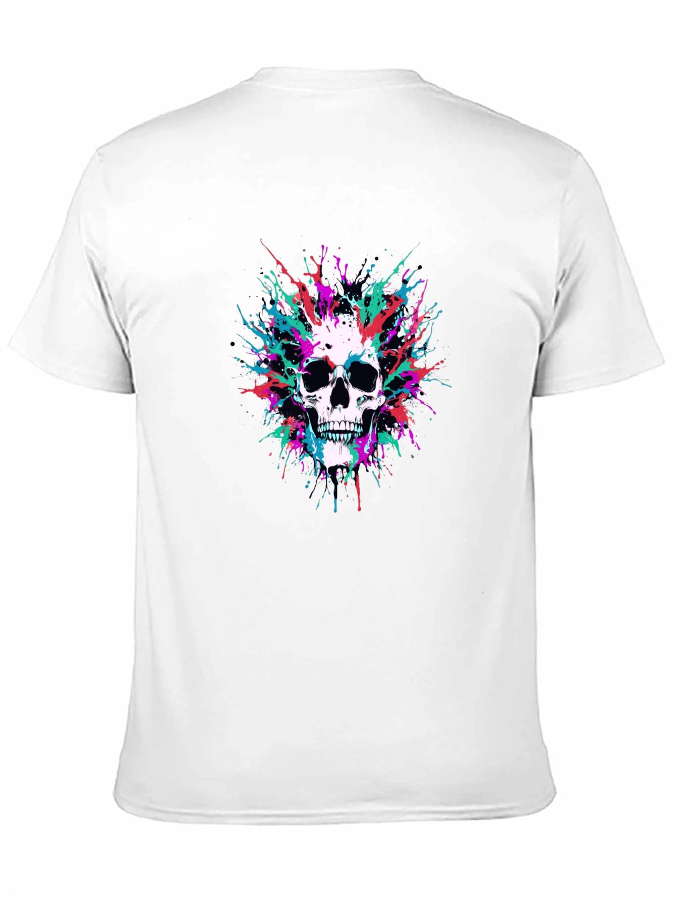 Skull Splatter Graphic Black Tee